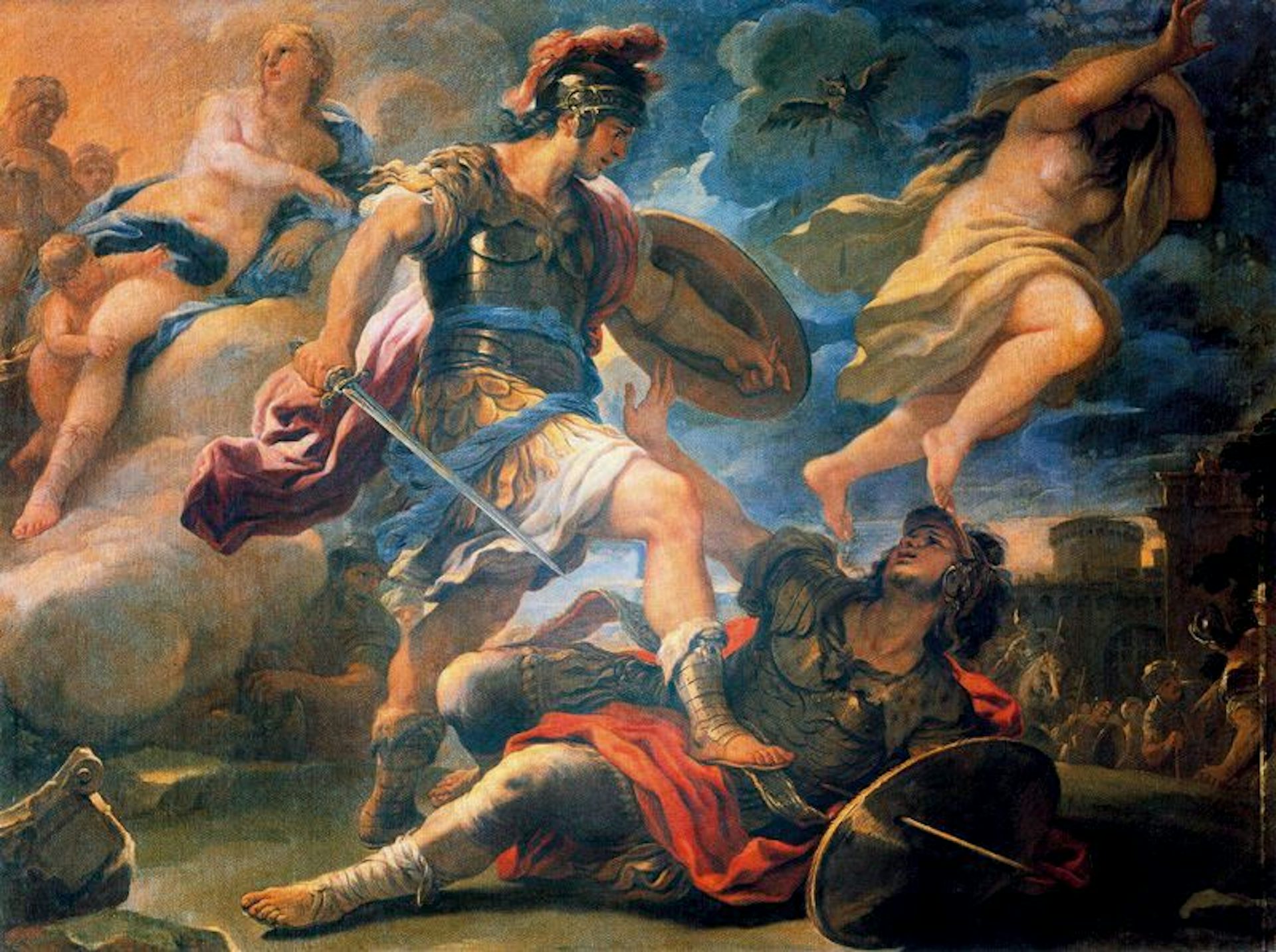 Aeneas and Turnus by Luca Giordano