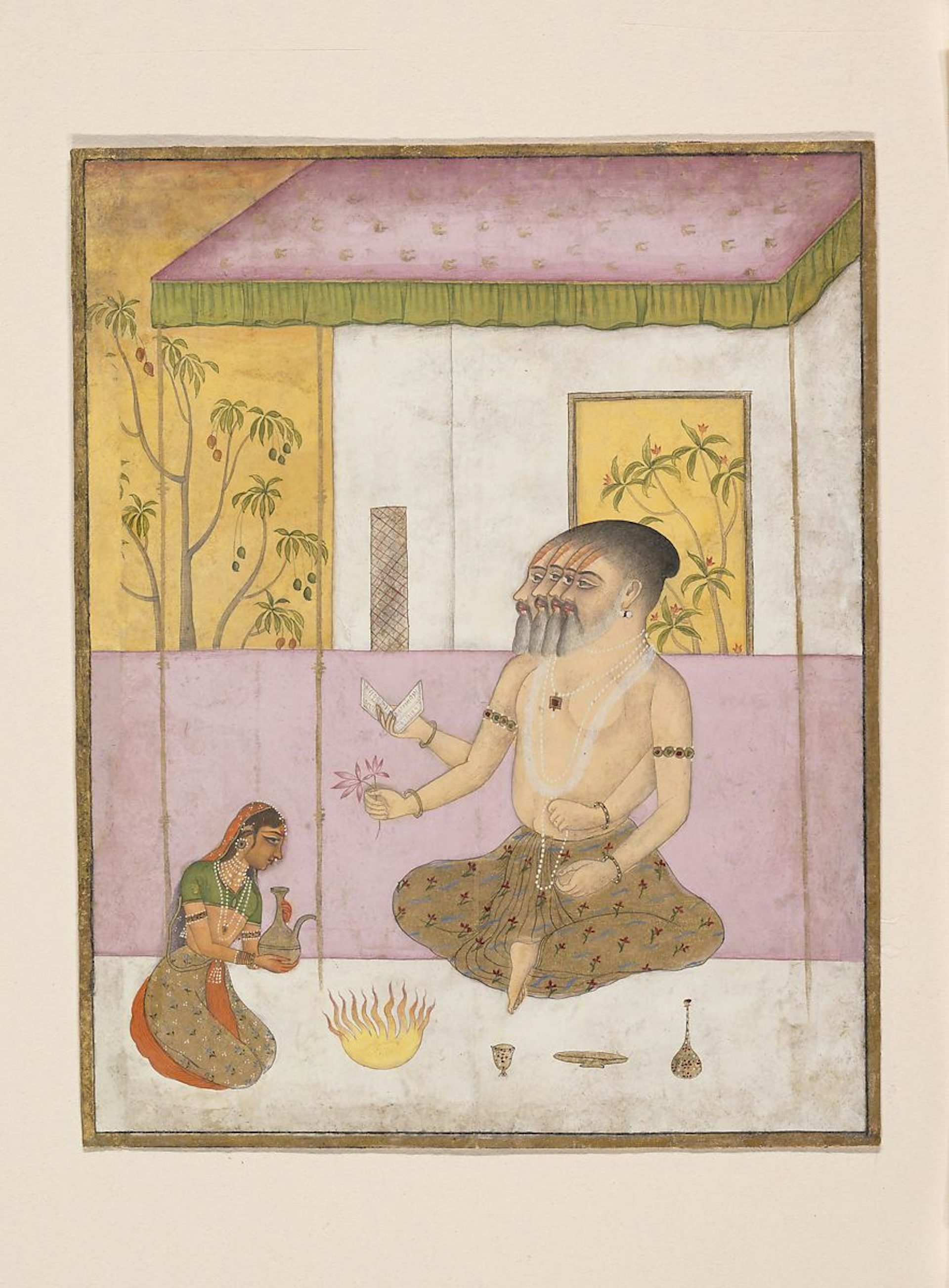 Brahma'nın Rajasthani resmi, yaklaşık 1675