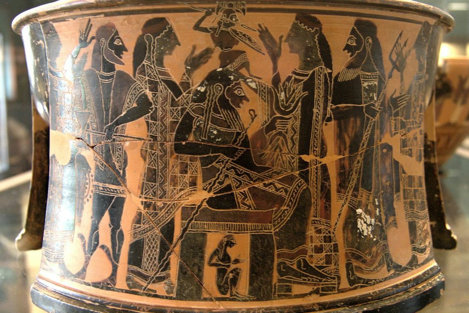 Vase painting of the birth of Athena