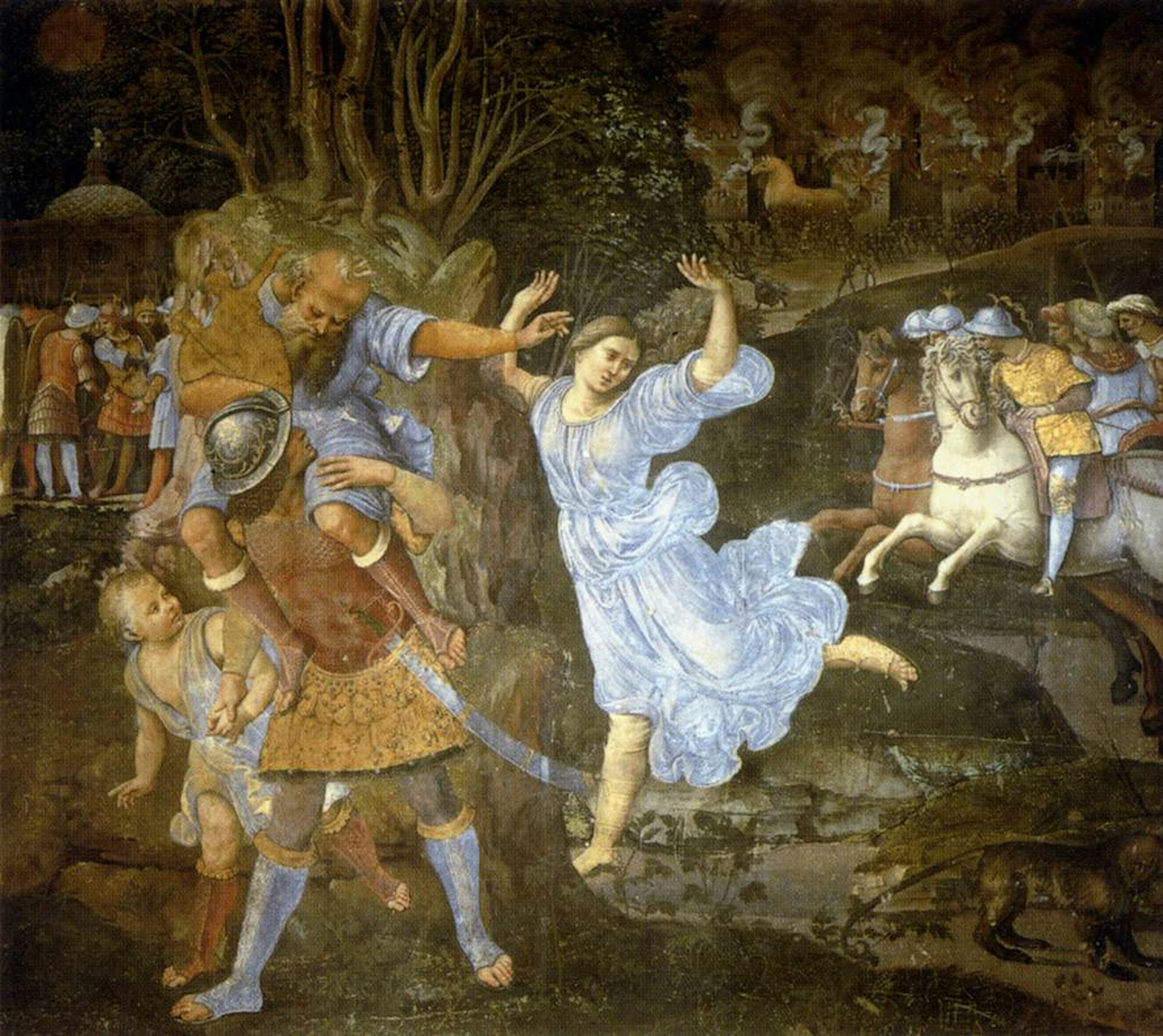 Flight of Aeneas from Troy by Girolamo Genga