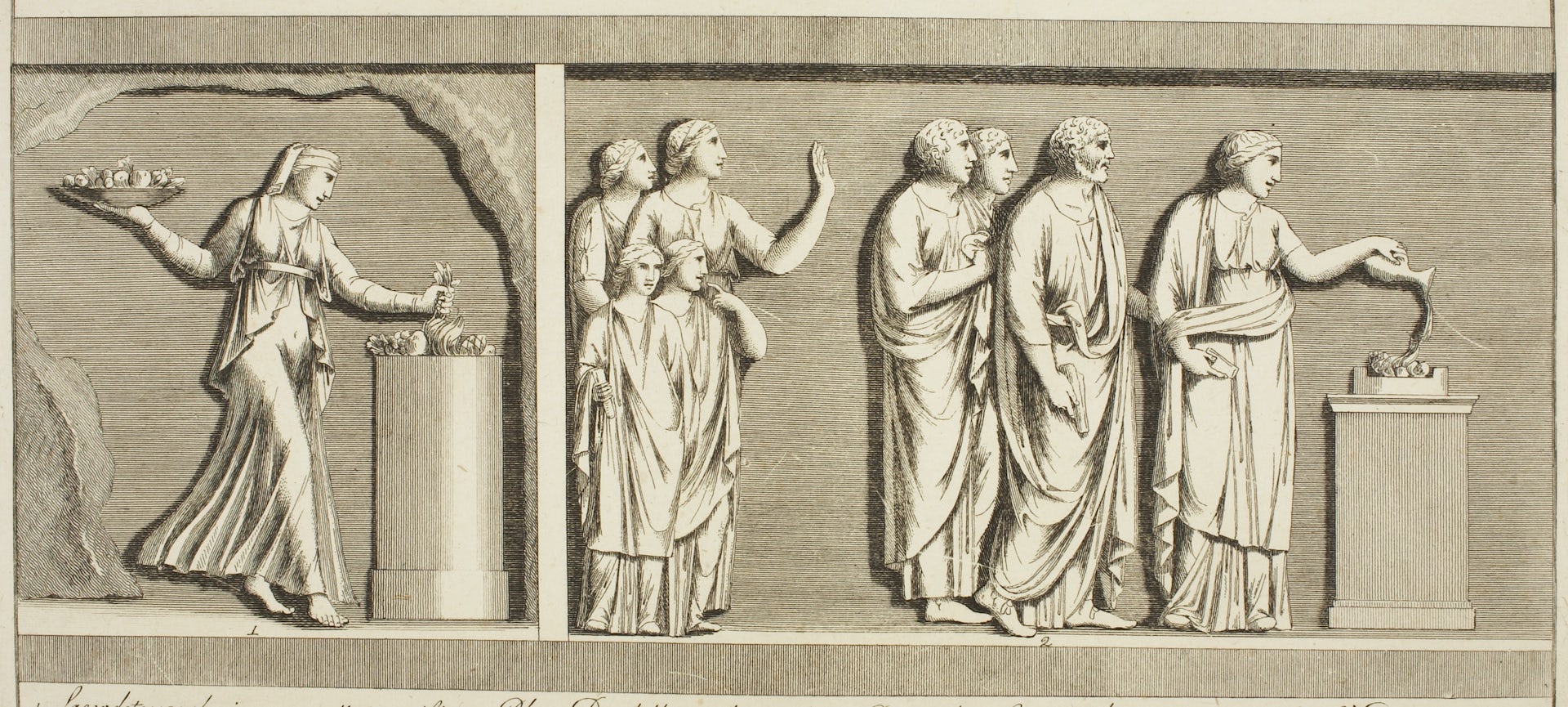 Priestess Offering to Hades Family Offering Engraving by Lorenzo Roccheggiani 1804 Thorvaldsens Museum