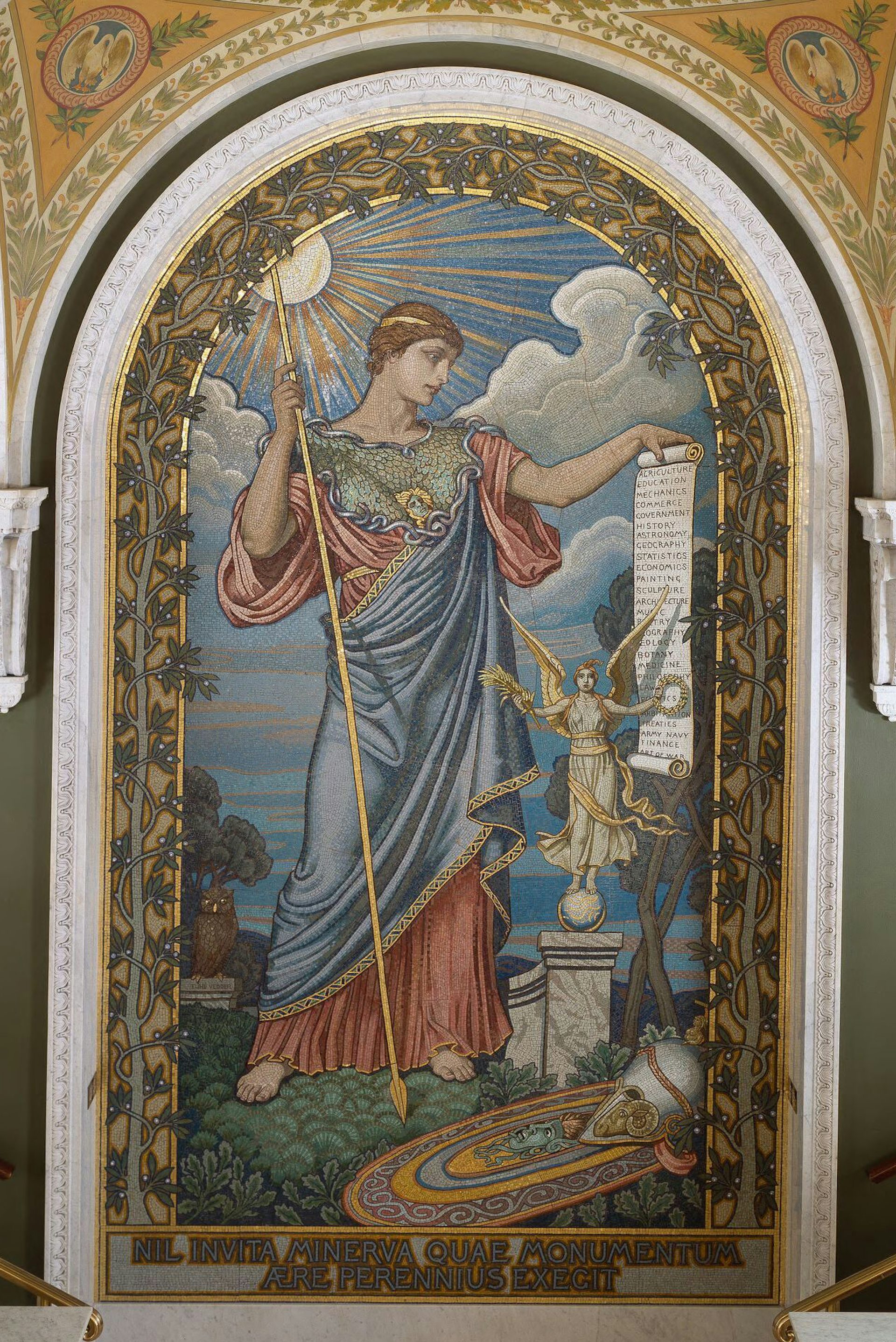 Minerva of Peace Mosaic Elihu Vedder Library of Congress Thomas Jefferson Building Washington DC