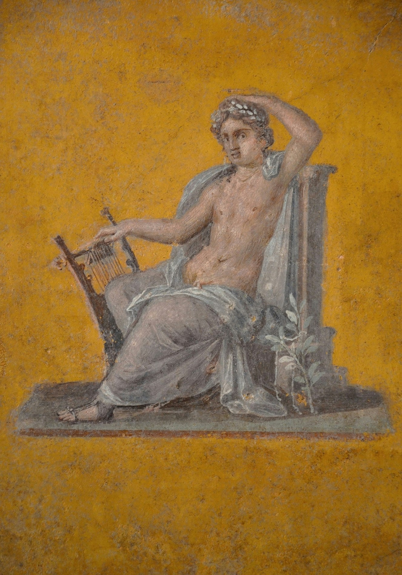 Fresco Fragment Depicting Apollo Pompeii