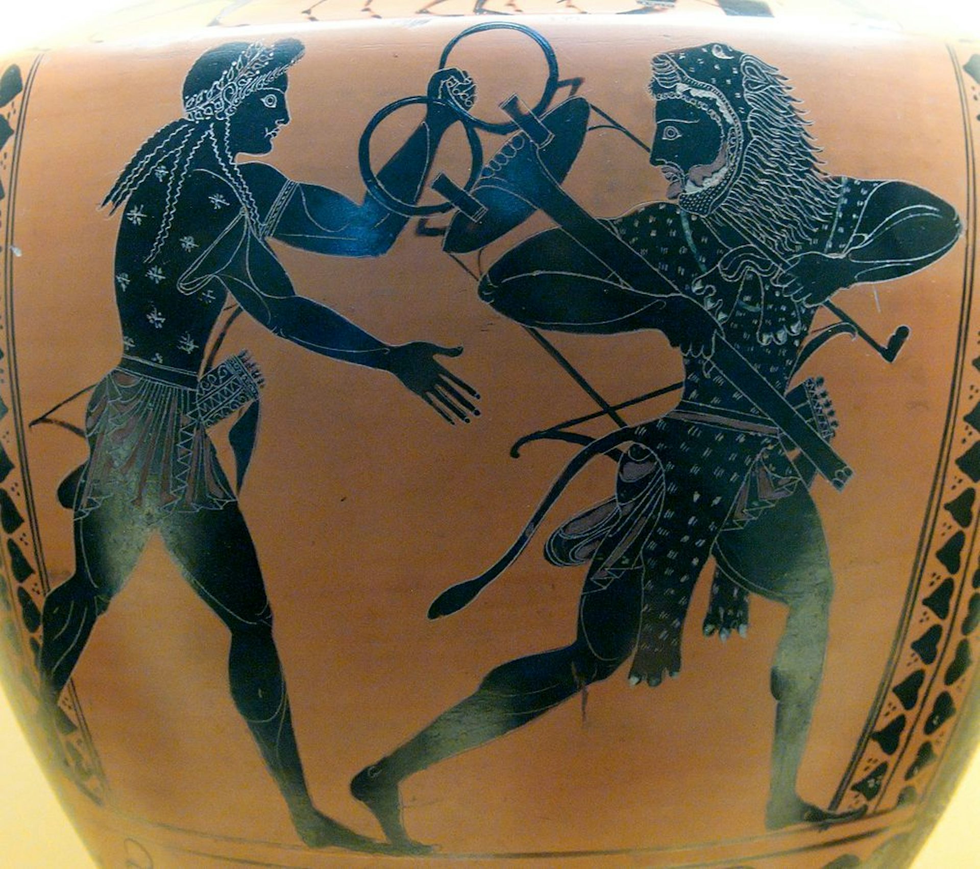 Hydria Delphic tripod Apollo and Heracles