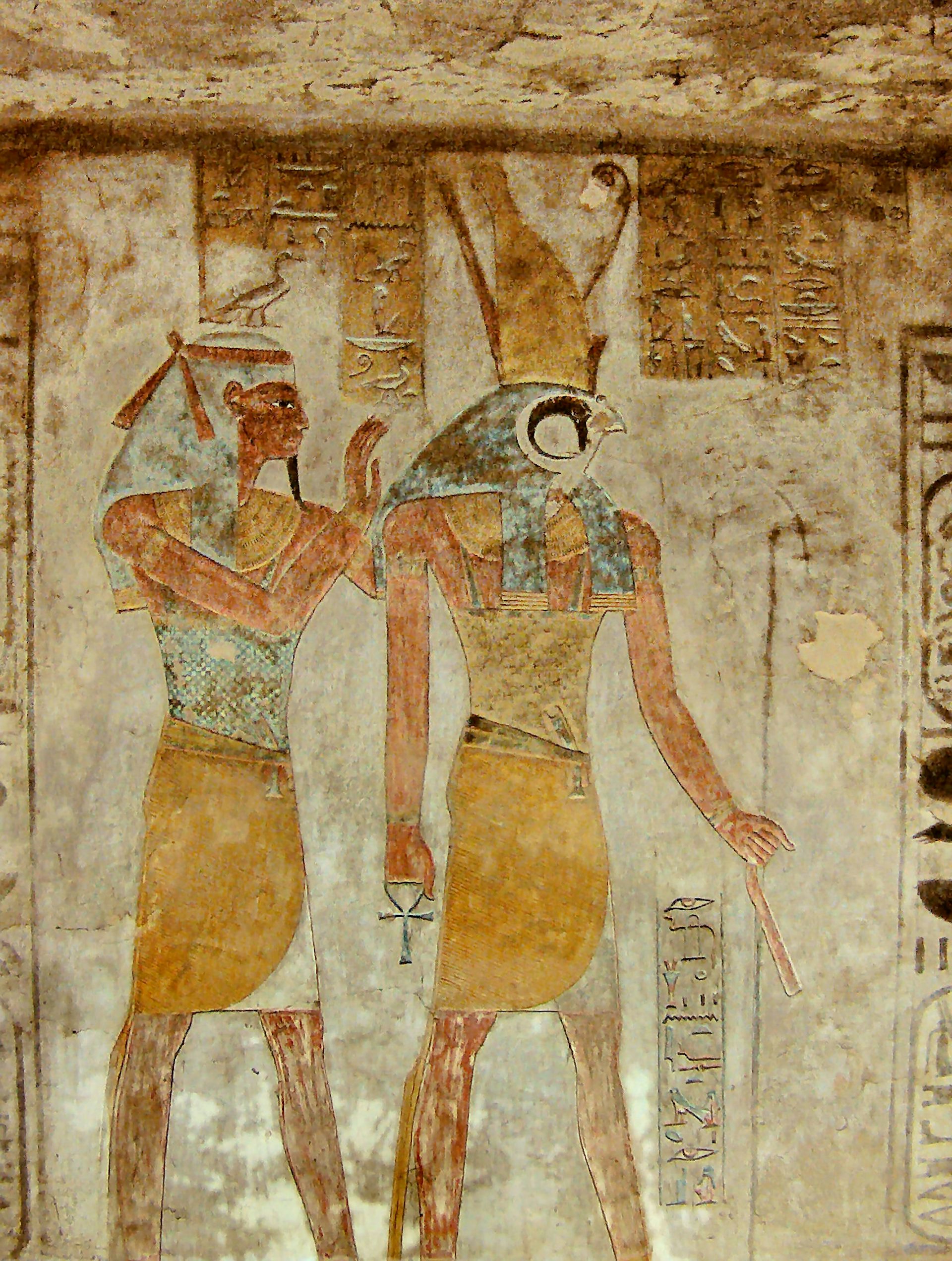 Relief of Geb and Horus at Valley of the Kings