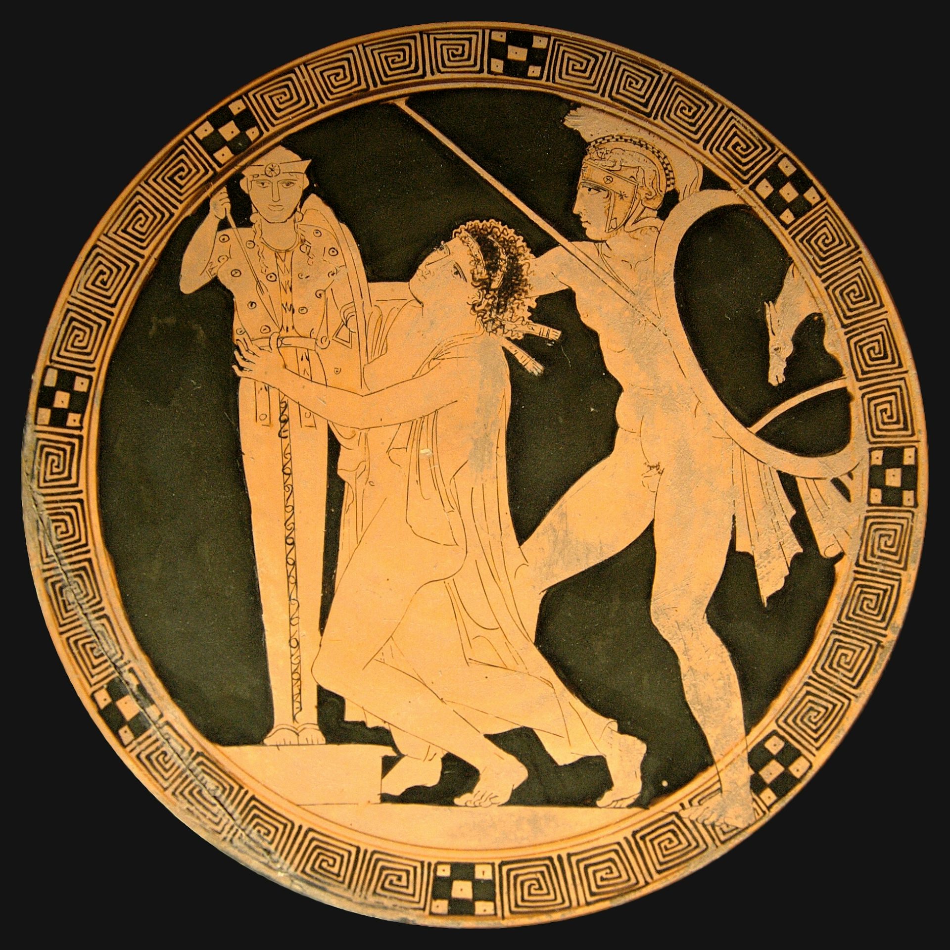 Vase painting of Ajax the Lesser raping Cassandra