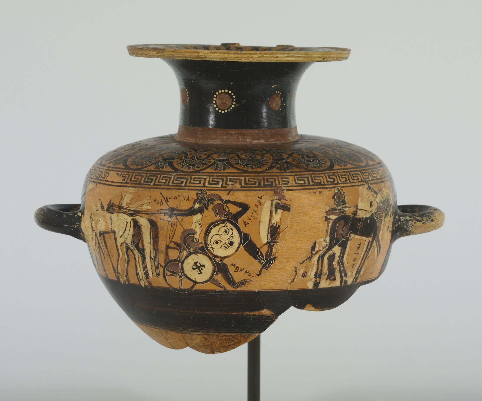 Vase painting of the fight of Achilles and Memnon