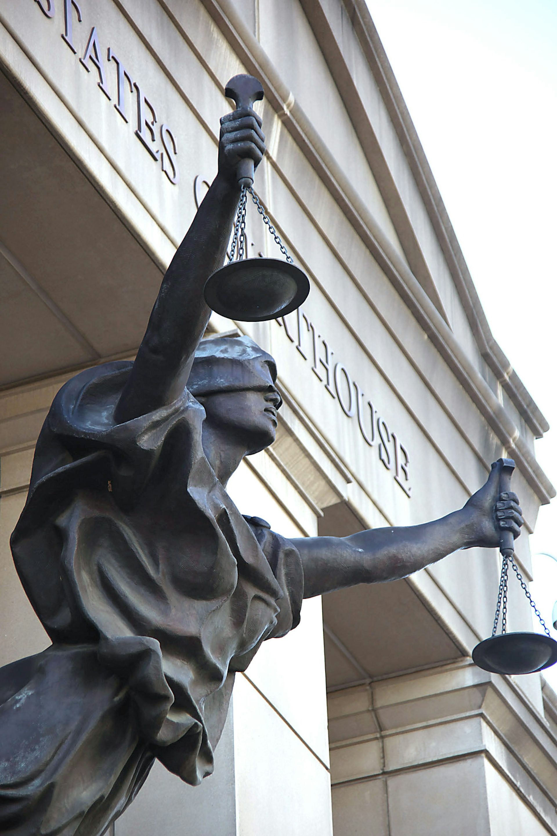 Lady Justice statue at Albert V Bryan United States Courthouse