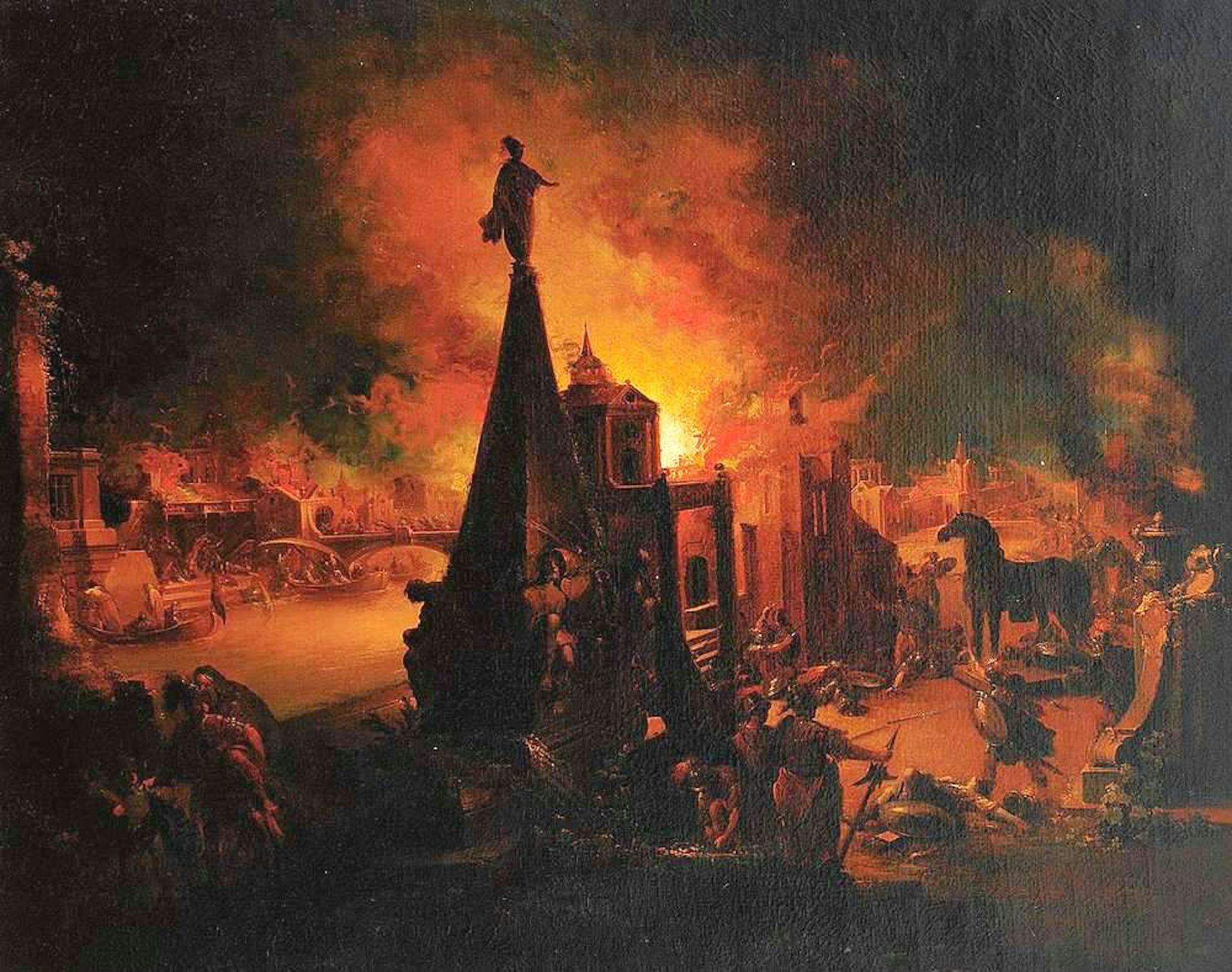 The Burning of Troy by Johann Georg Trautmann