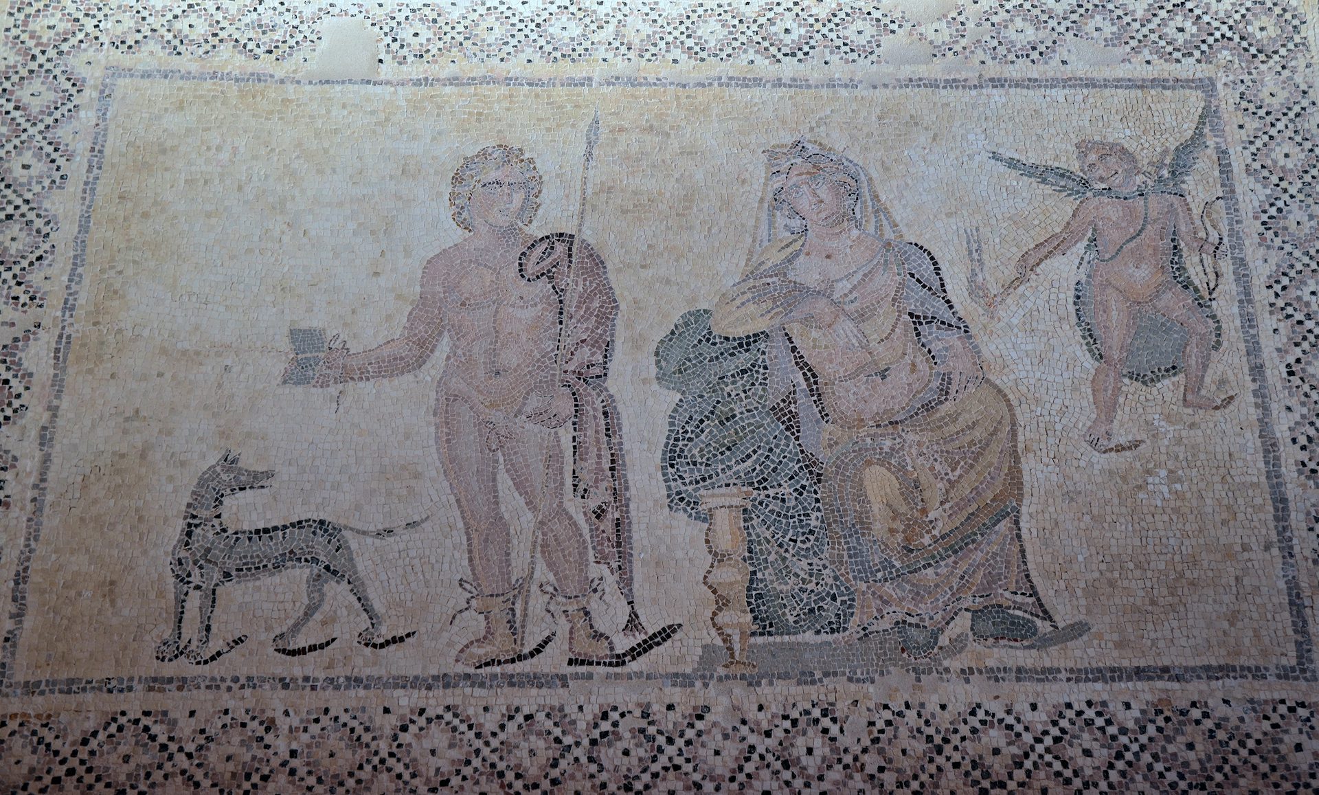 Mosaic showing Phaedra and Hippolytus, circa 3rd century ce