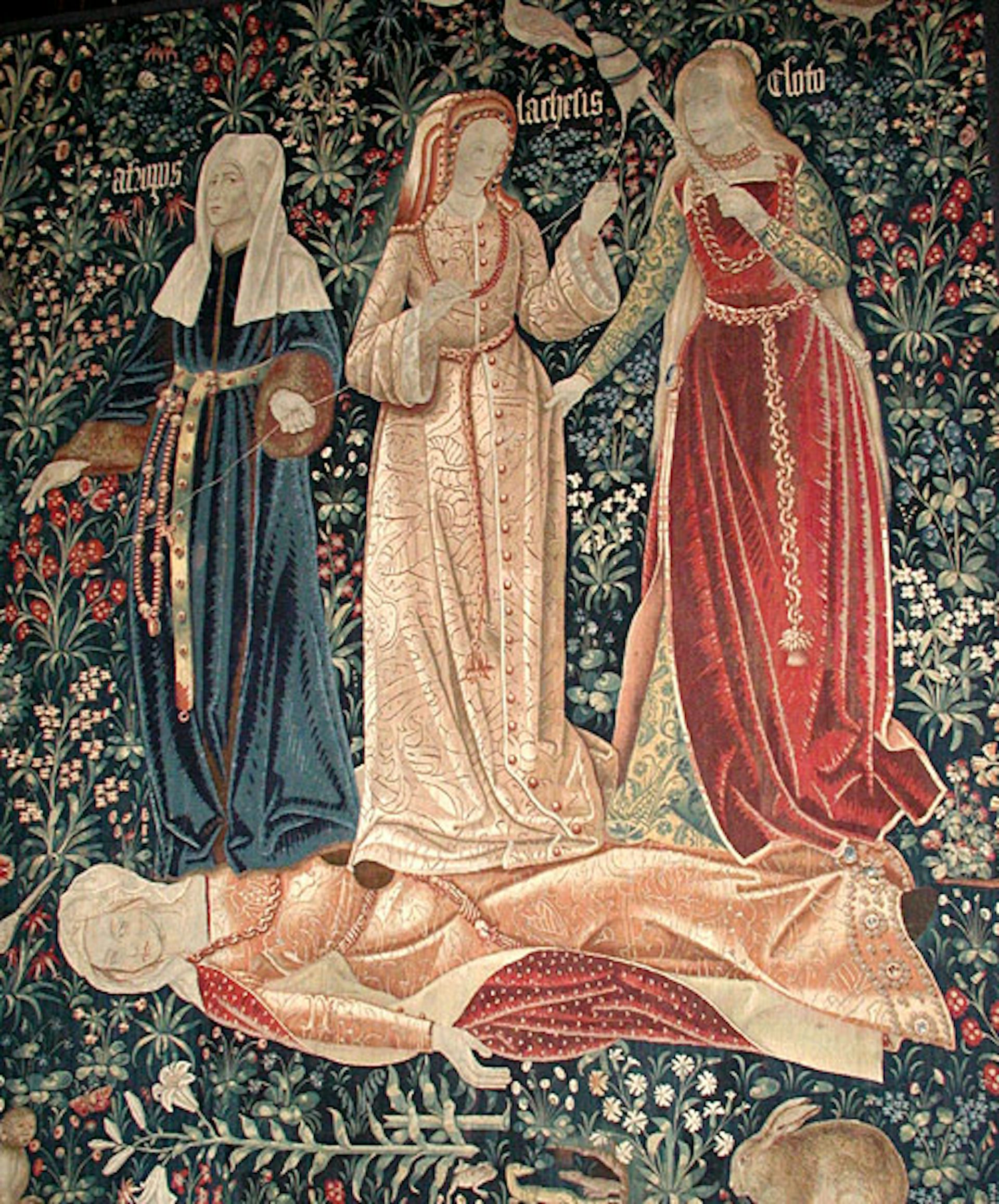 The Triumph of Death, or The Three Fates. Flemish tapestry (probably from Brussels, ca. 1510–1520). 