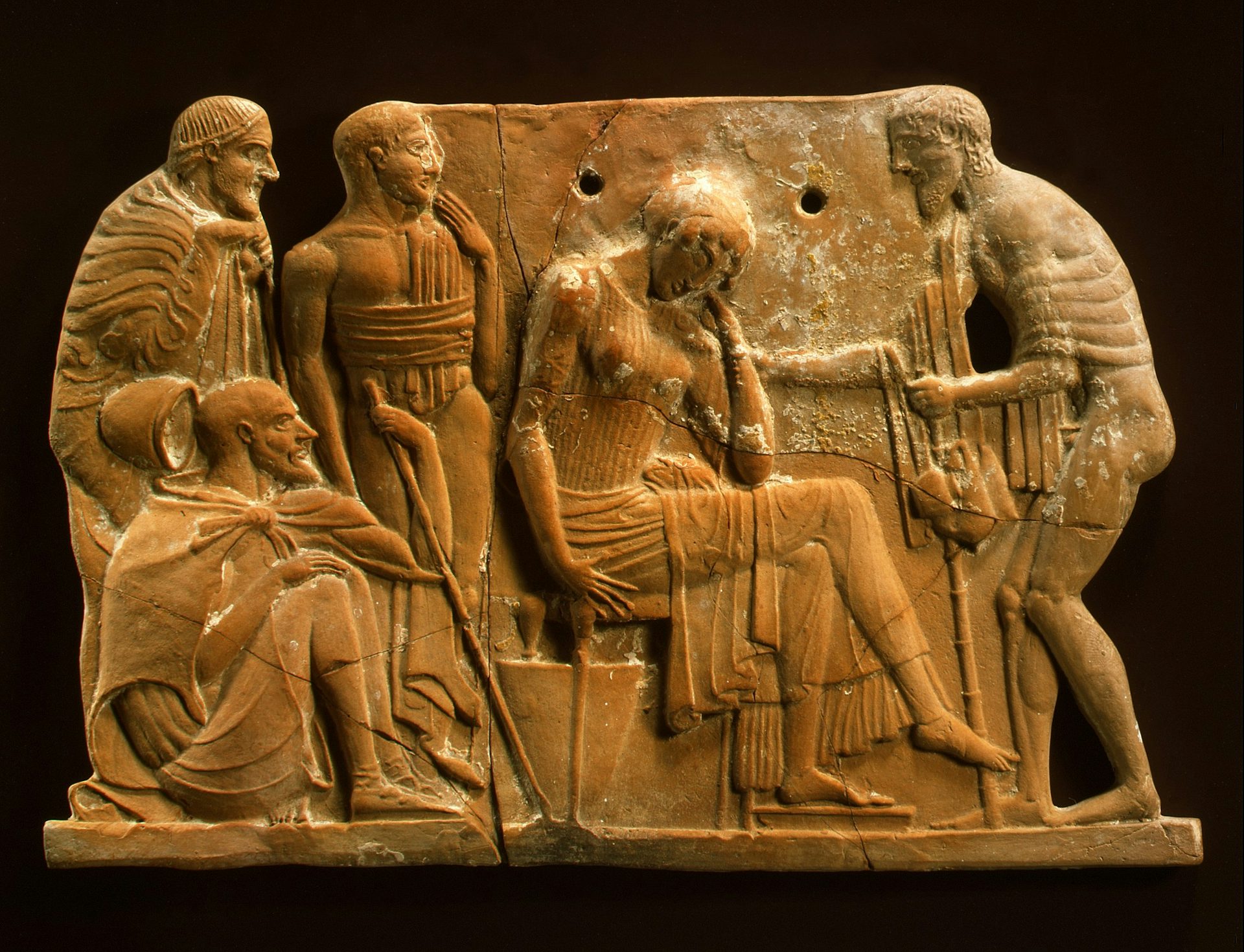 Melian terracotta plaque with the return of Odysseus
