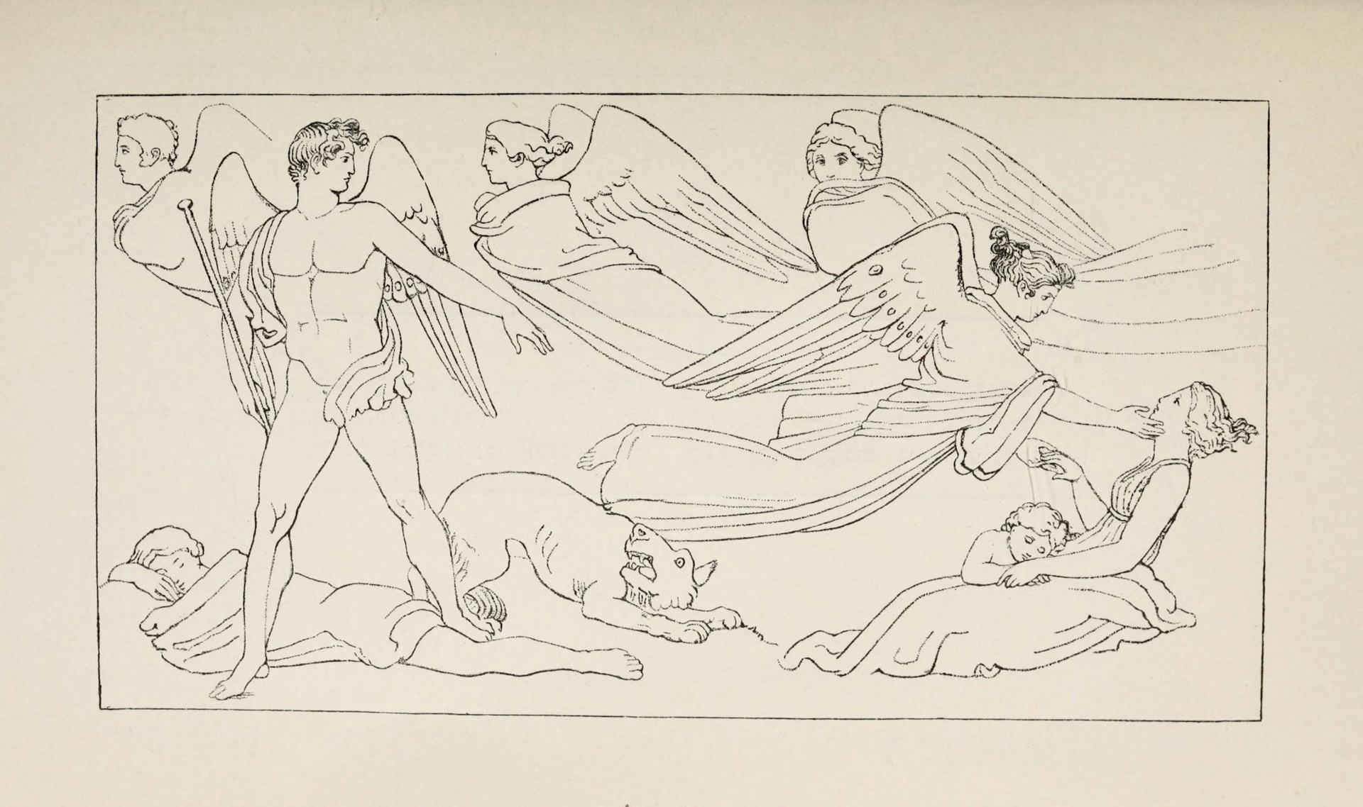 Illustration showing the souls of Hesiod’s Golden Race as daemons.