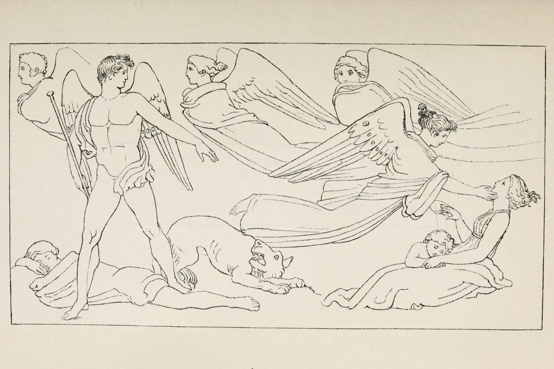 Illustration showing the souls of Hesiod’s Golden Race as daemons.
