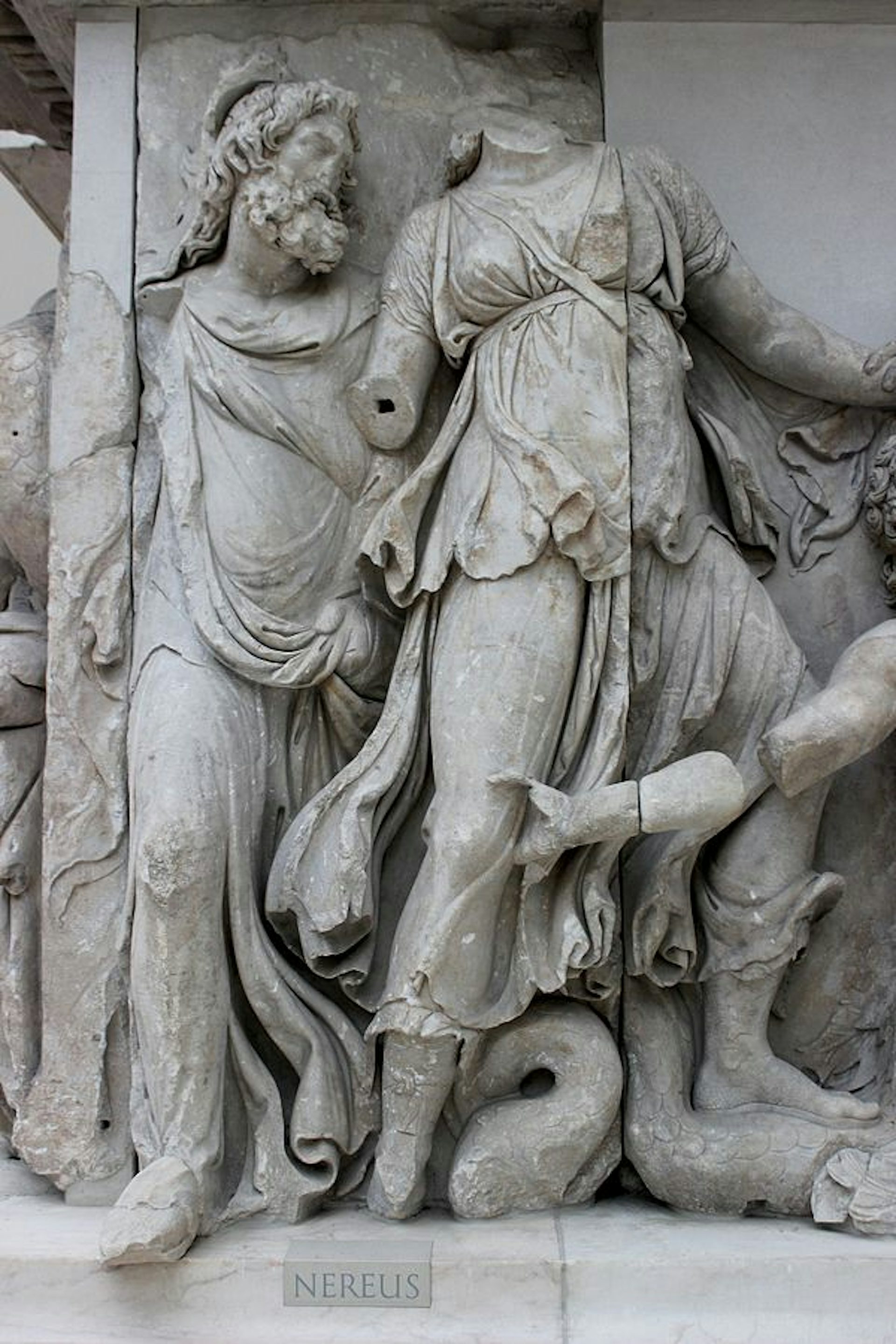 Relief sculpture of Nereus, the father of the Nereids