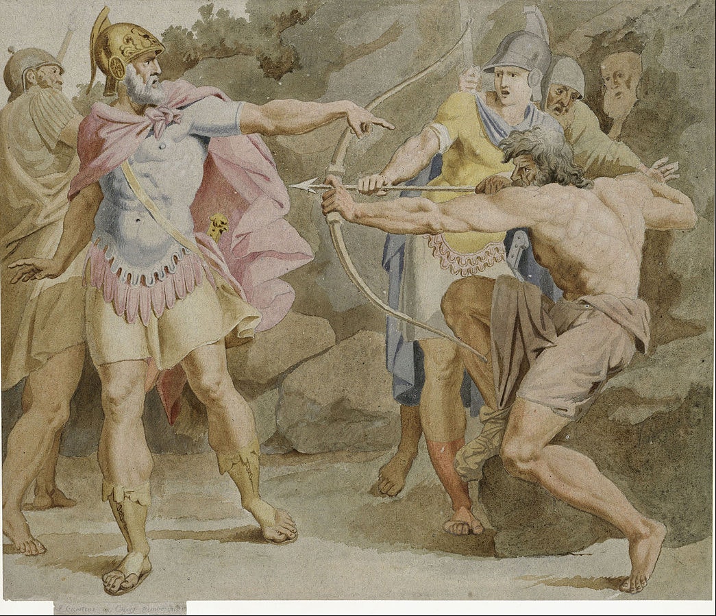 Asmus Jakob Carstens - Philoctetes aiming the bow of Hercules at Odysseus - Google Art Project