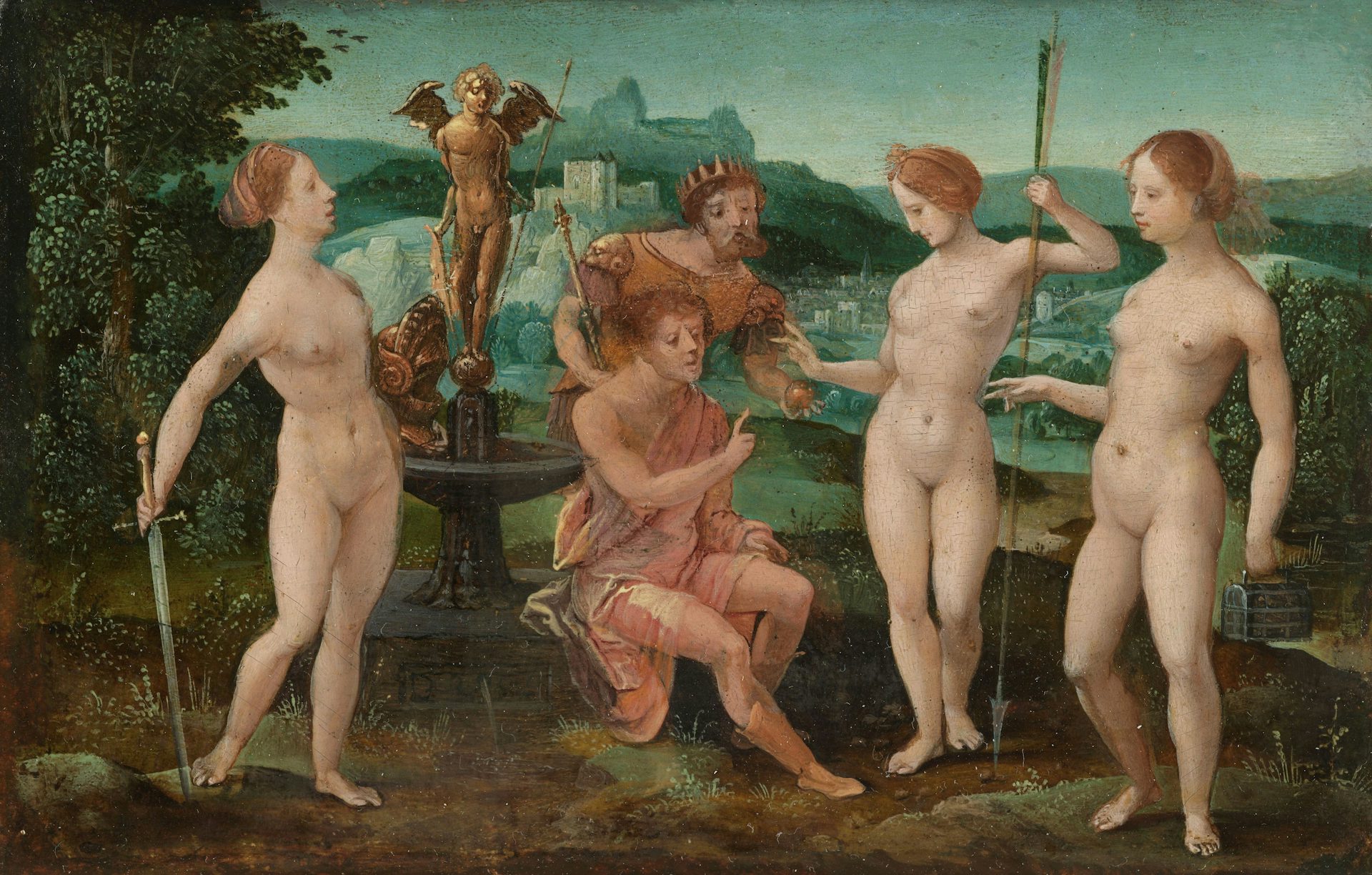 Judgment of Paris by Meester van de Vrouwelijke Halffiguren (1532)