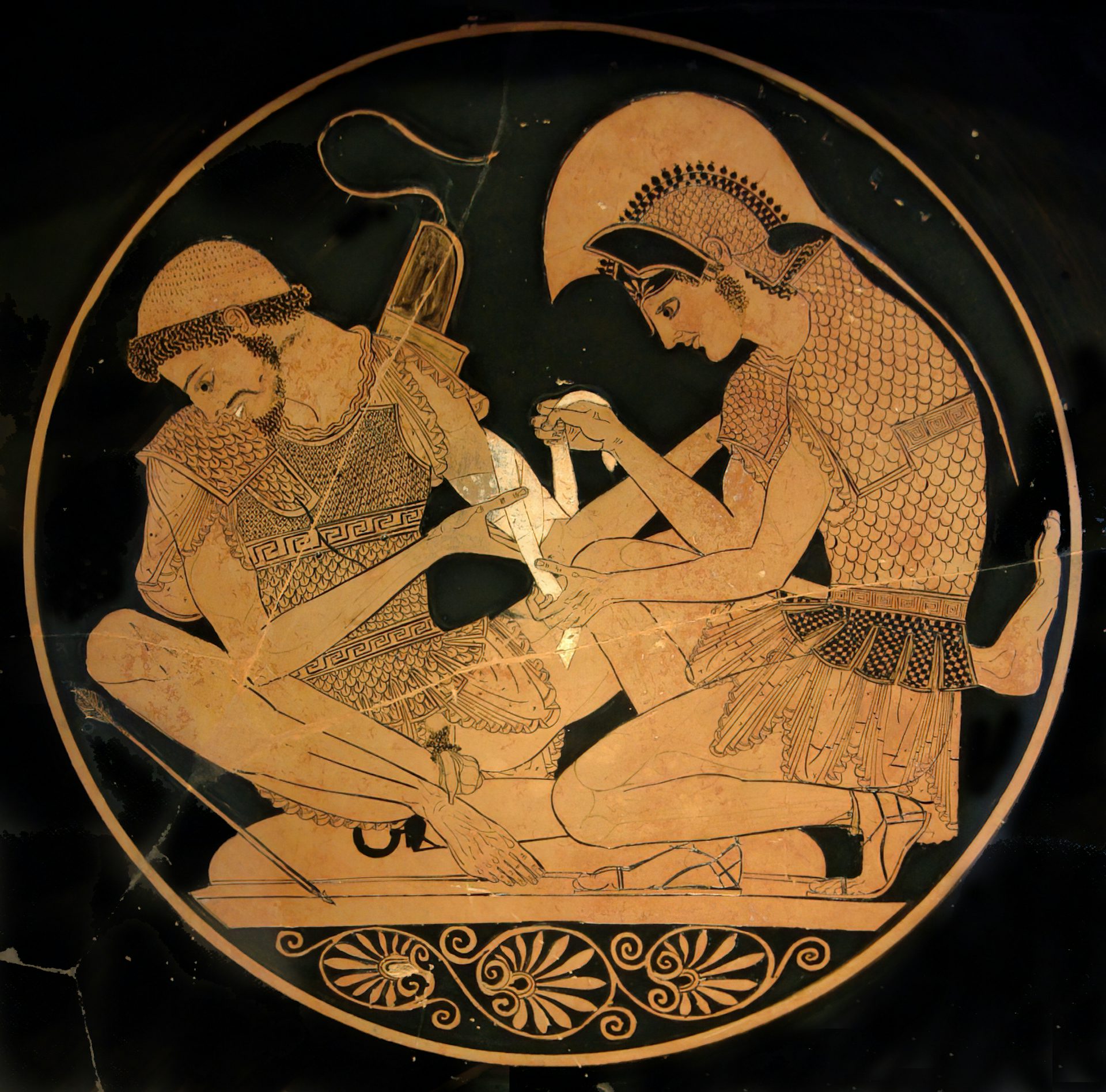 Vase painting of Achilles and Patroclus
