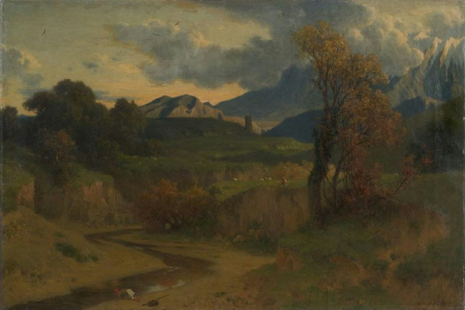 Spartan Landscape Near the Site of Ancient Lacedaemon by Alfred de Curzon