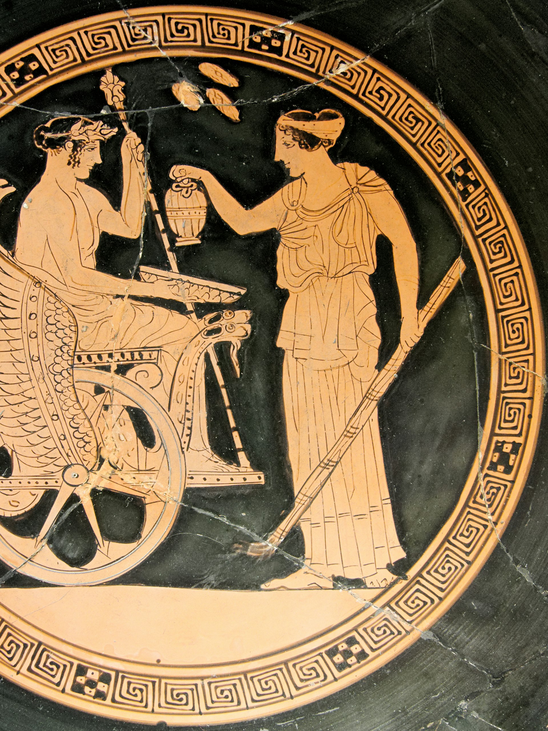 Vase painting of Demeter and Triptolemus