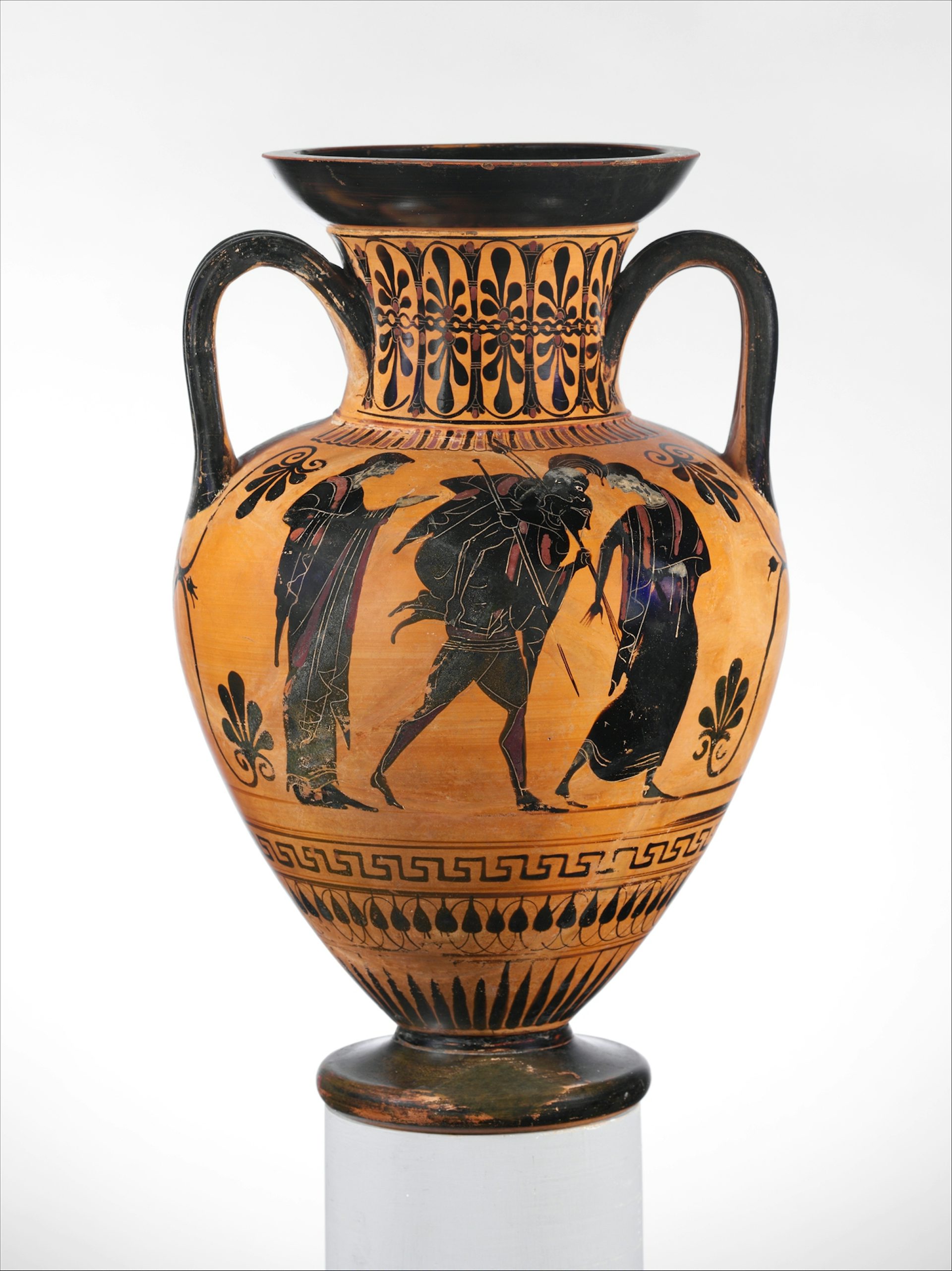 Vase painting of Aeneas carrying Anchises from Troy