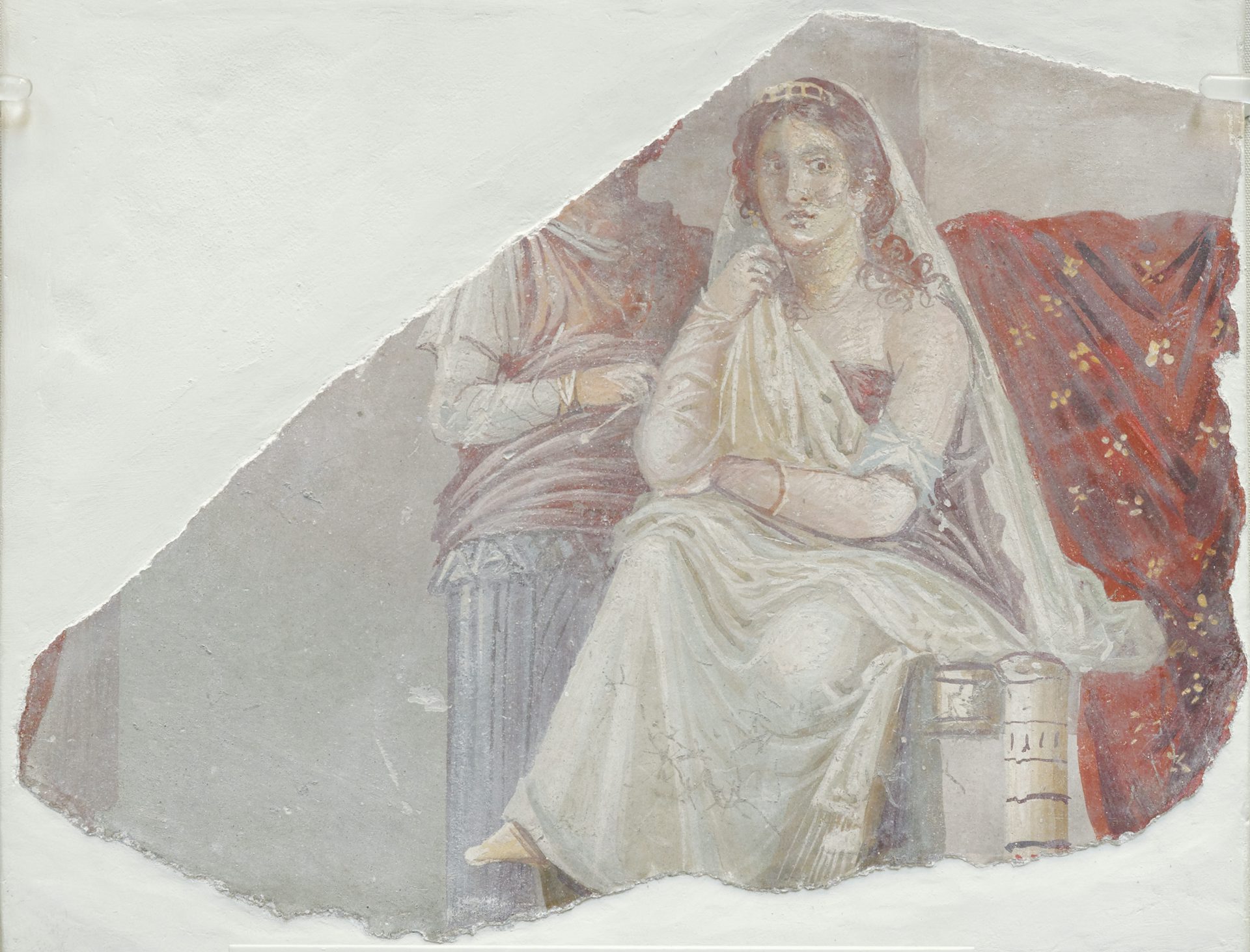 Fresco of Phaedra with an attendant