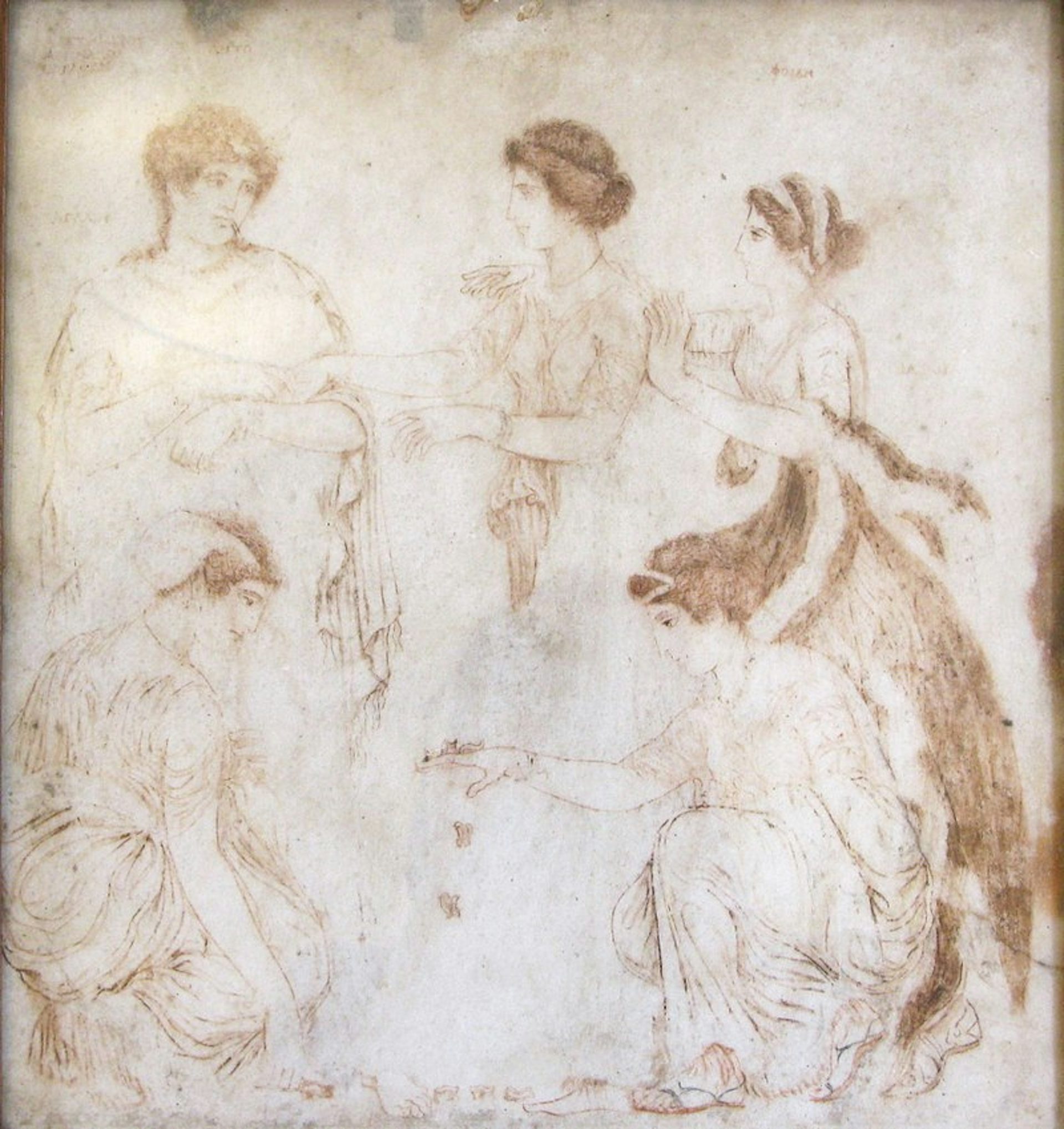 Herculaneum fresco depicting Phoebe (right) comforting her daughter Leto