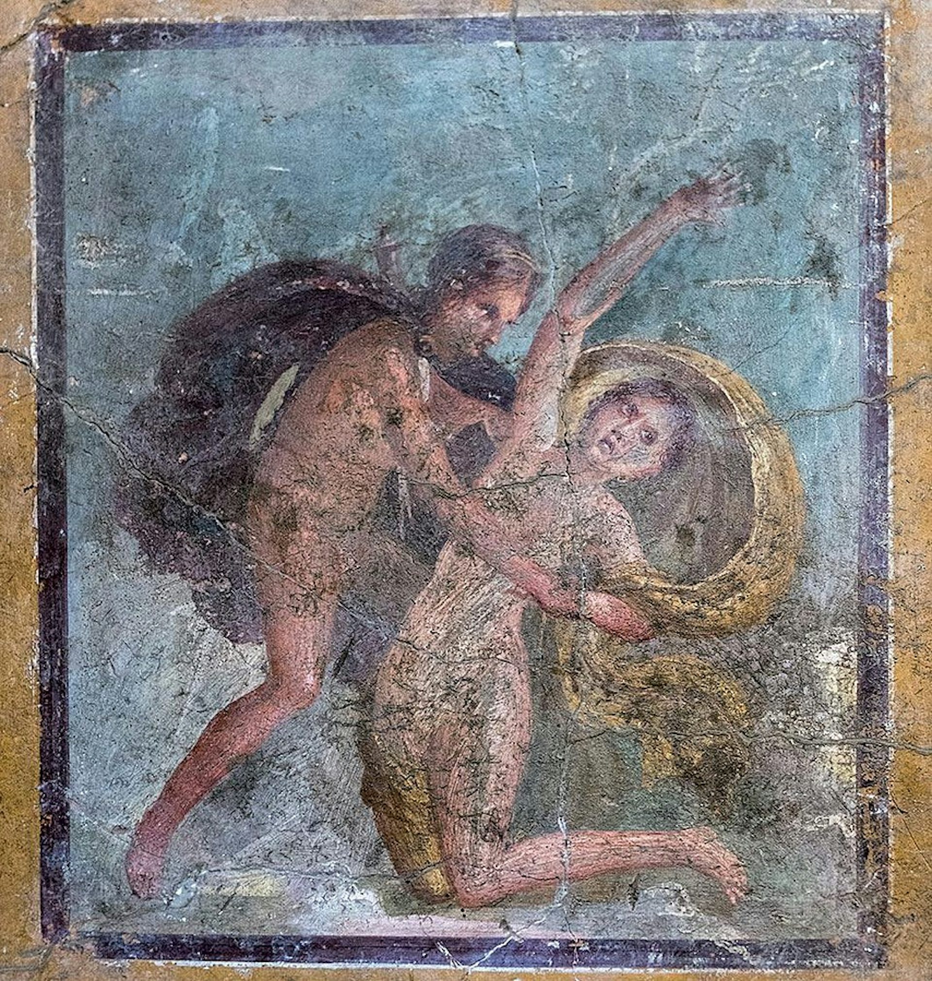 Fresco showing Apollo seizing Daphne as she begins to transform into a laurel tree