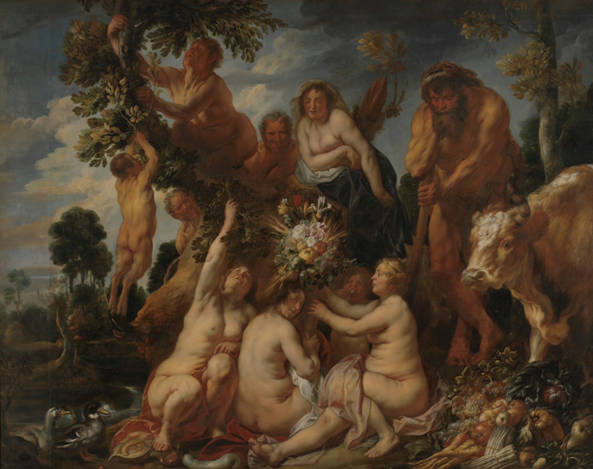 Achelous Defeated by Hercules: The Origin of the Cornucopia (Allegory of Fruitfulness) by Jacob Jordaens