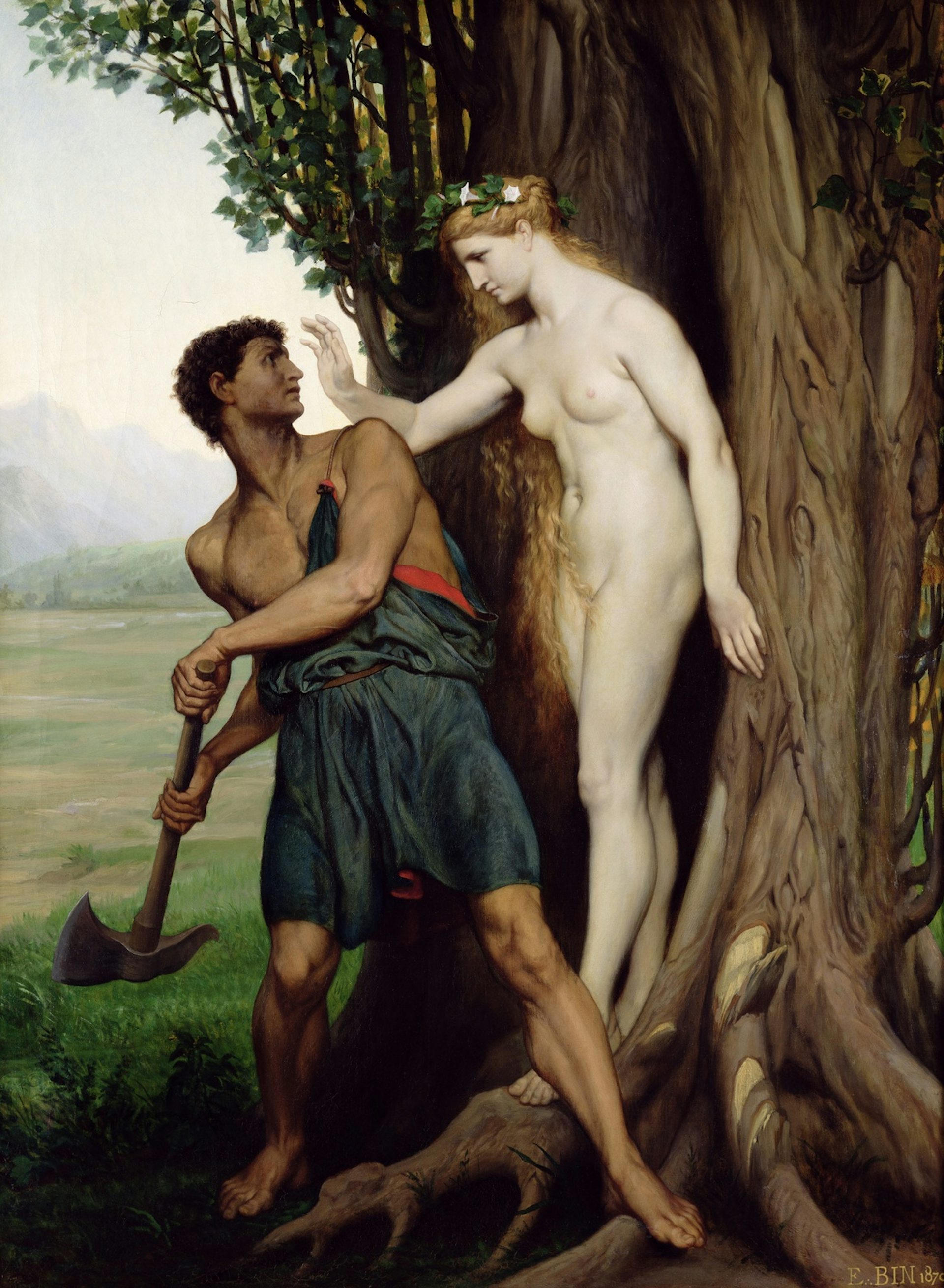 The Woodcutter and the Hamadryad Aigeiros by Émile Bin