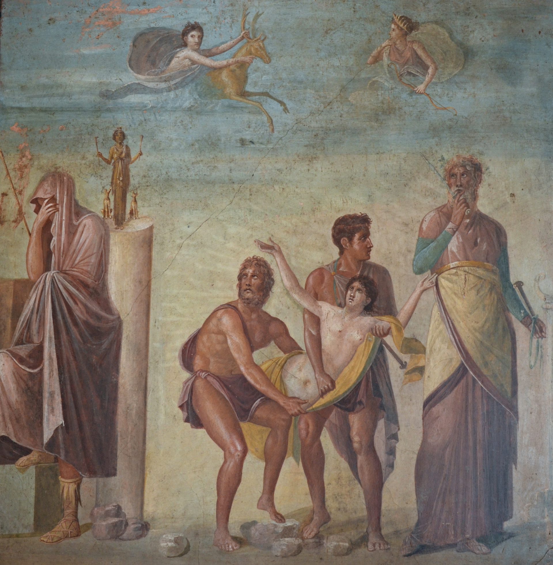 Fresco of the sacrifice of Iphigenia
