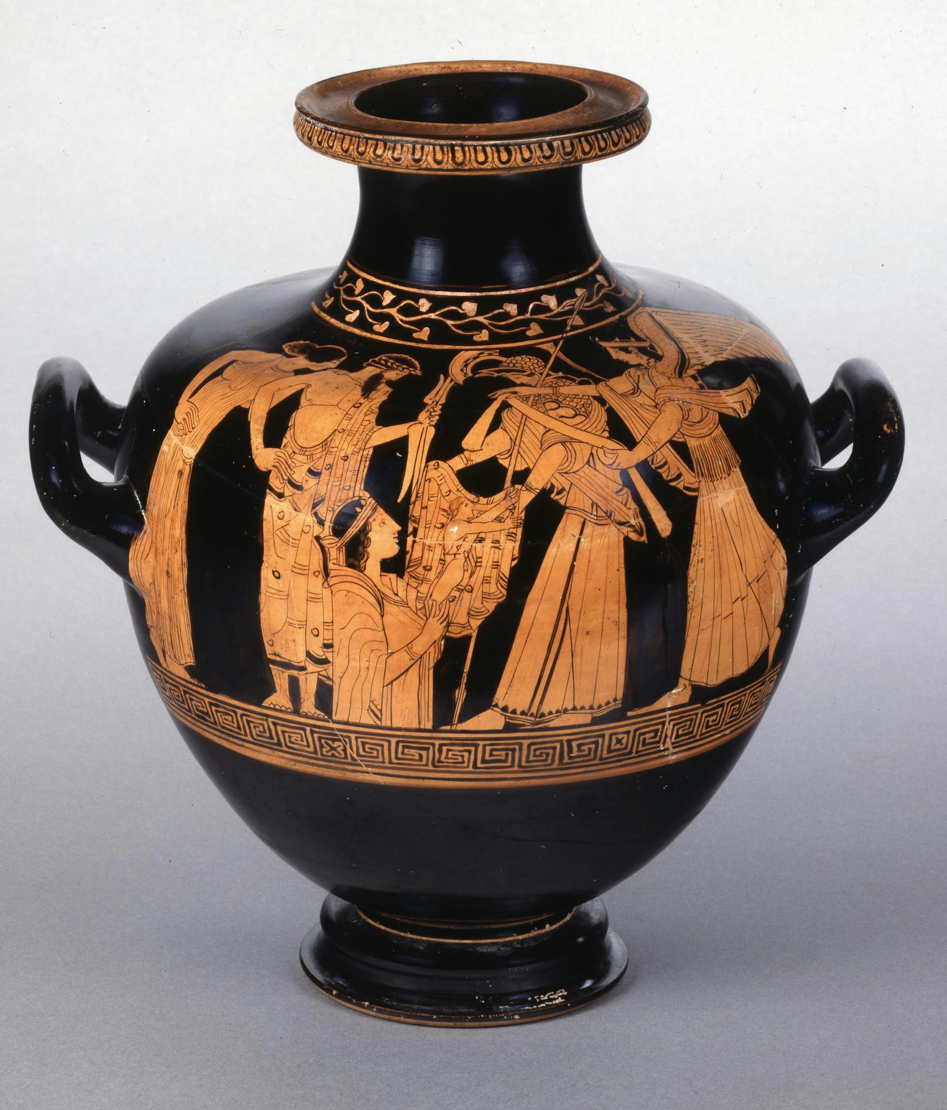 Vase painting of Gaia at the birth of Erichthonius