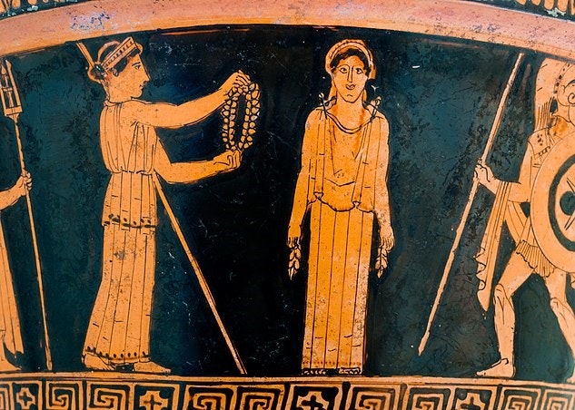 Niobid Painter creation of Pandora - chorus of women - Pans - satyrs and maenad