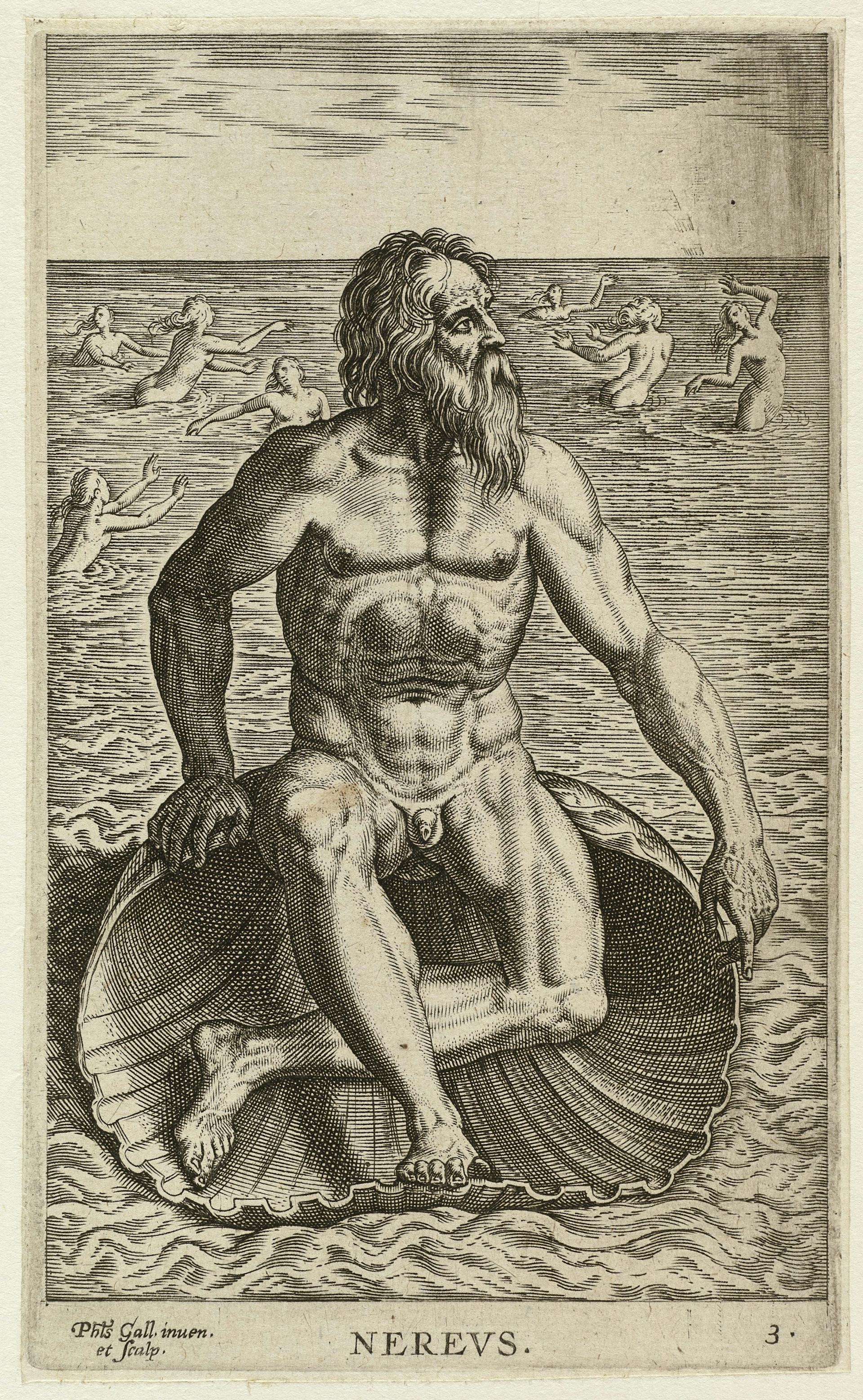 Illustration of Nereus by Philips Galle