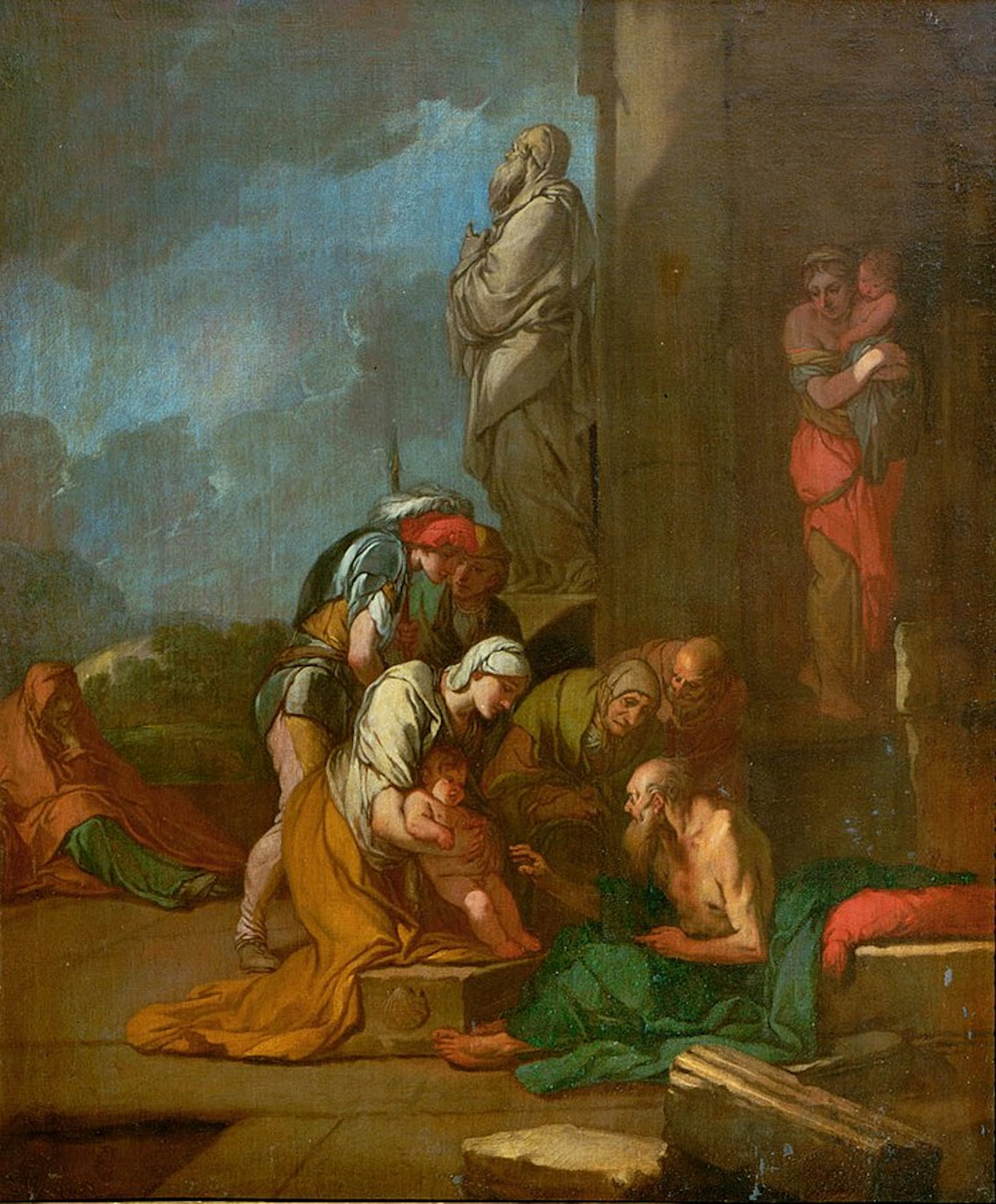 Giulio Carpioni - The Nymphe Liriope bringing her son Narcissus toTiresias - 1646 - Kunsthistorisches Museum