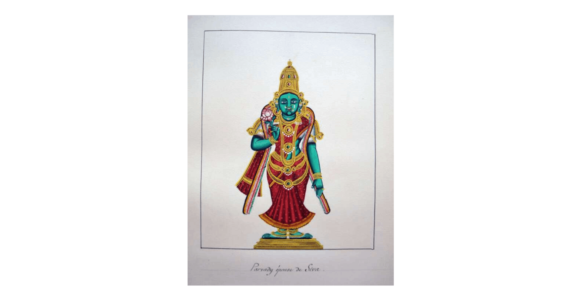 Tamil Nadu painting of Parvati, ca 1850