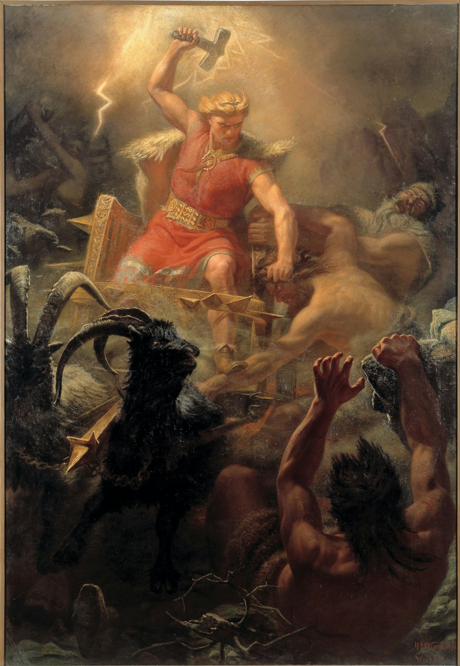 Thor's Fight with the Giants by Mårten Eskil Winge (1872)