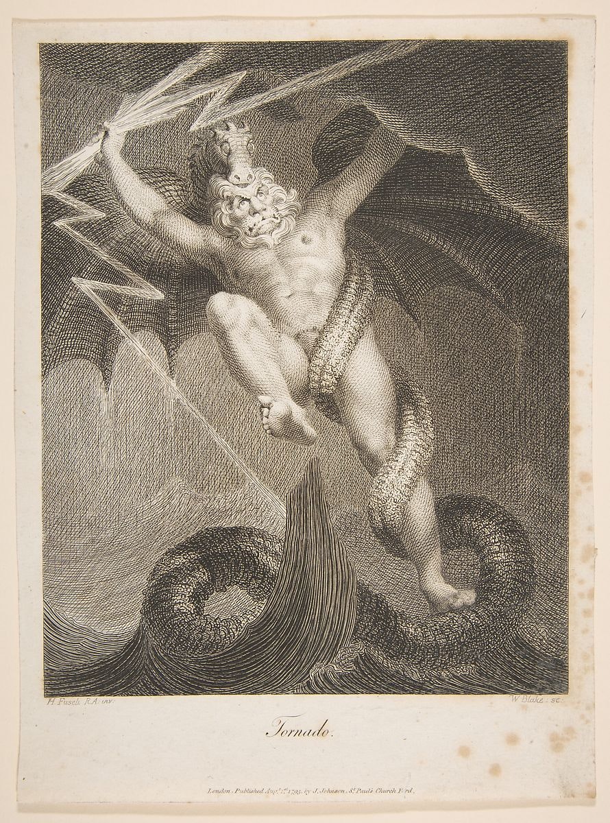 Tornado-Zeus Battling Typhon by William Blake, 1795