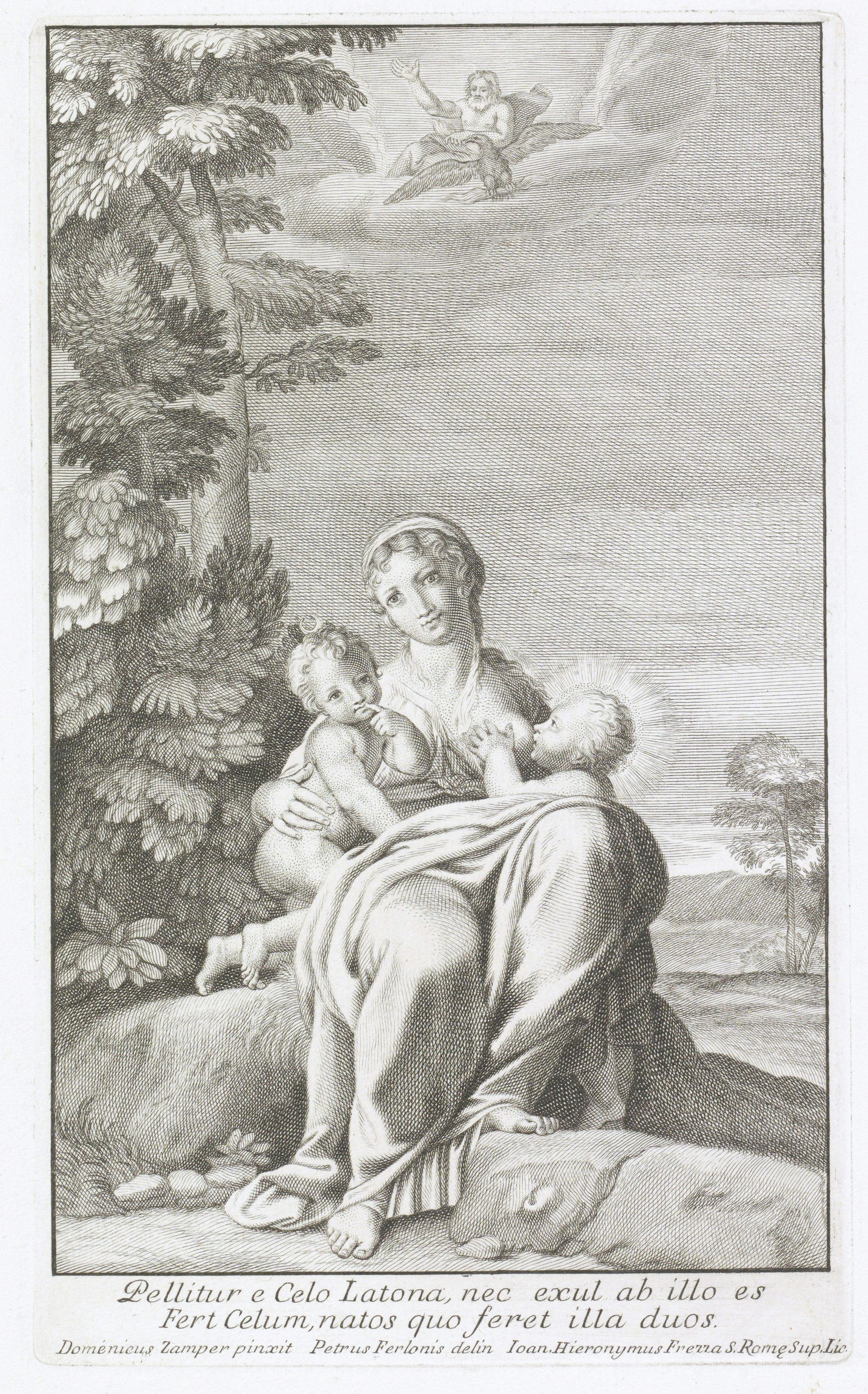 Latona With Children Apollo Diana Jupiter FLoats Above After Domenichino Rijksmuseum