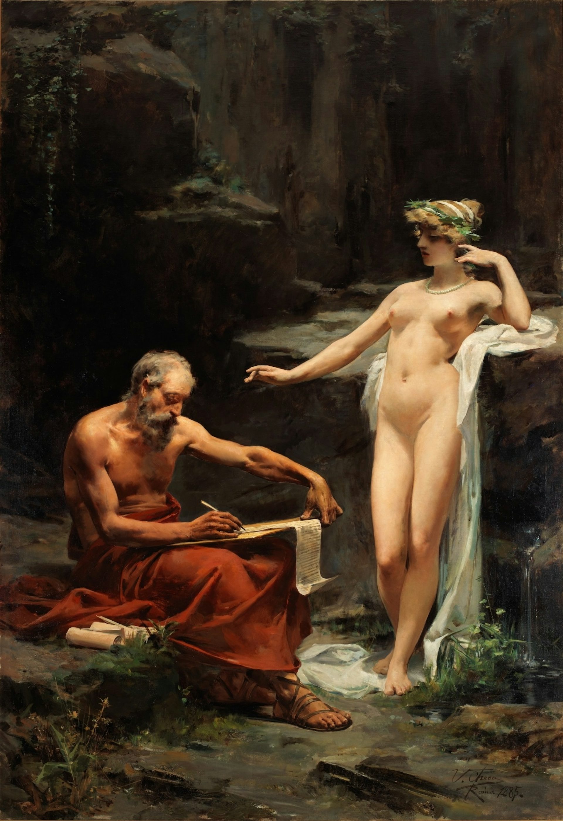 The Nymph Egeria Dictating the Laws of Rome to Numa Pompilius by Ulpiano Checa