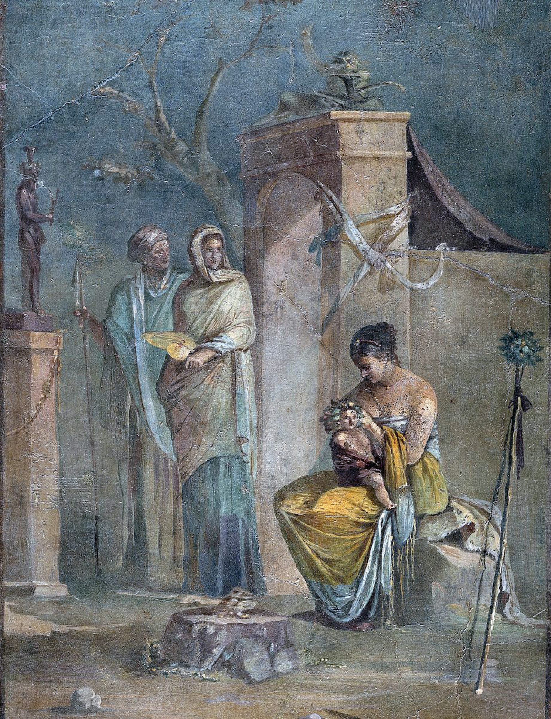 Roman fresco of the upbringing of Dionysus (Bacchus)