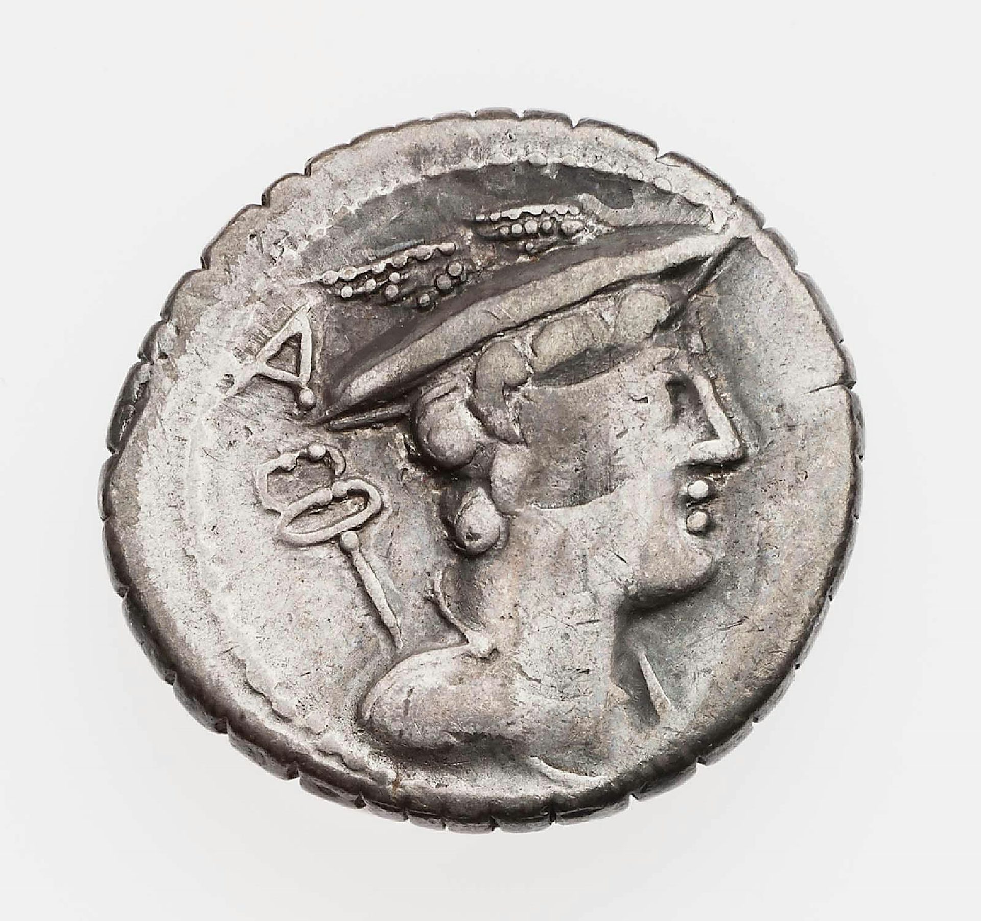 Denarius with Bust of Mercury Roman Circa 82 BCE MFA Boston