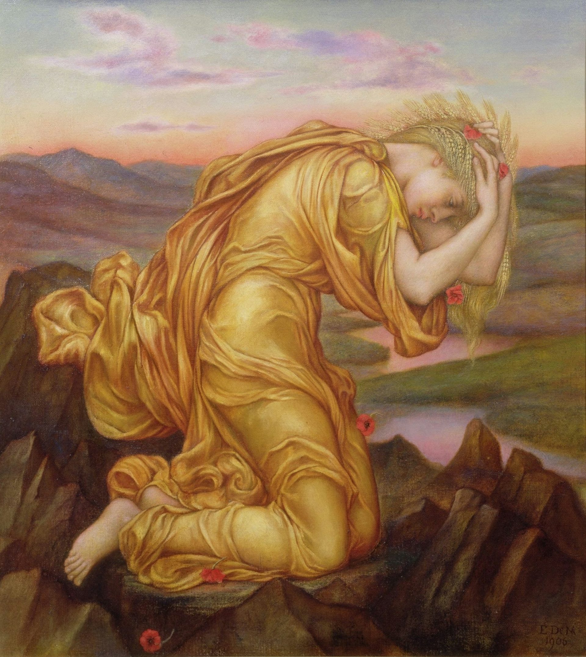 Demeter Mourning Persephone by Evelyn De Morgan