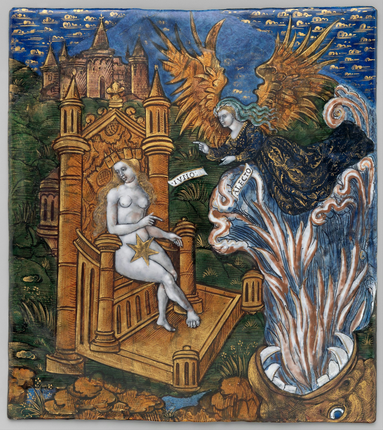 Juno on a Golden Throne Asks Alecto to Confuse Trojans from Aeneid 1530-1535 The Met