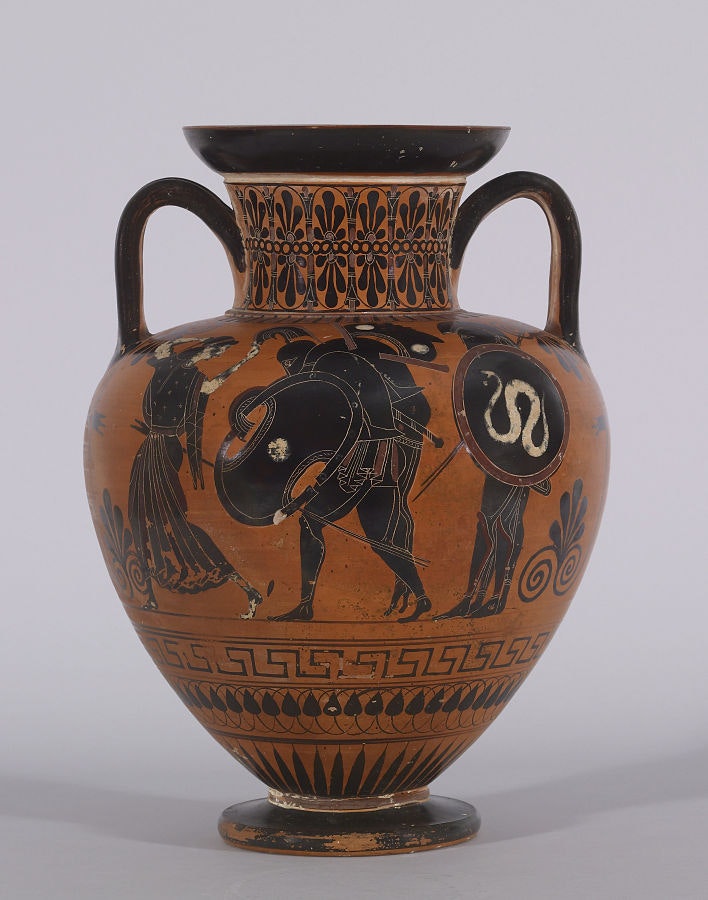Antimenes Painter - Black-figure Amphora with Ajax Carrying the Dead Achilles - Walters 4817 - Side A
