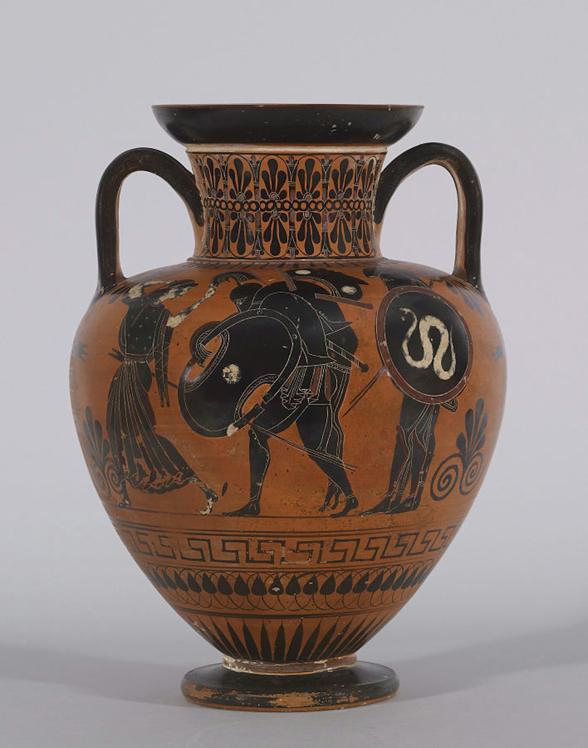 Antimenes Painter - Black-figure Amphora with Ajax Carrying the Dead Achilles - Walters 4817 - Side A