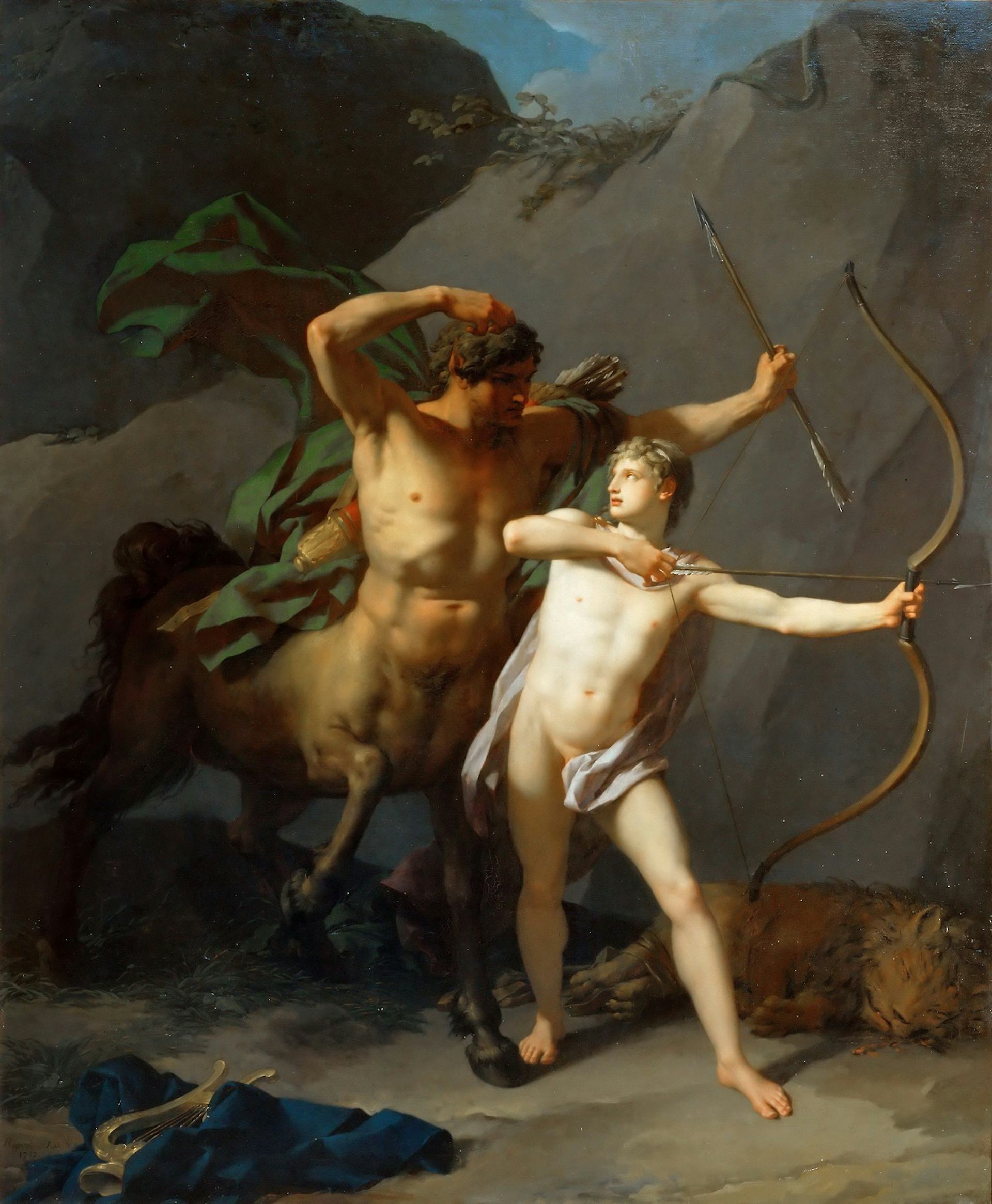 The Education of Achilles by Chiron by Jean-Baptiste Regnault (1782)
