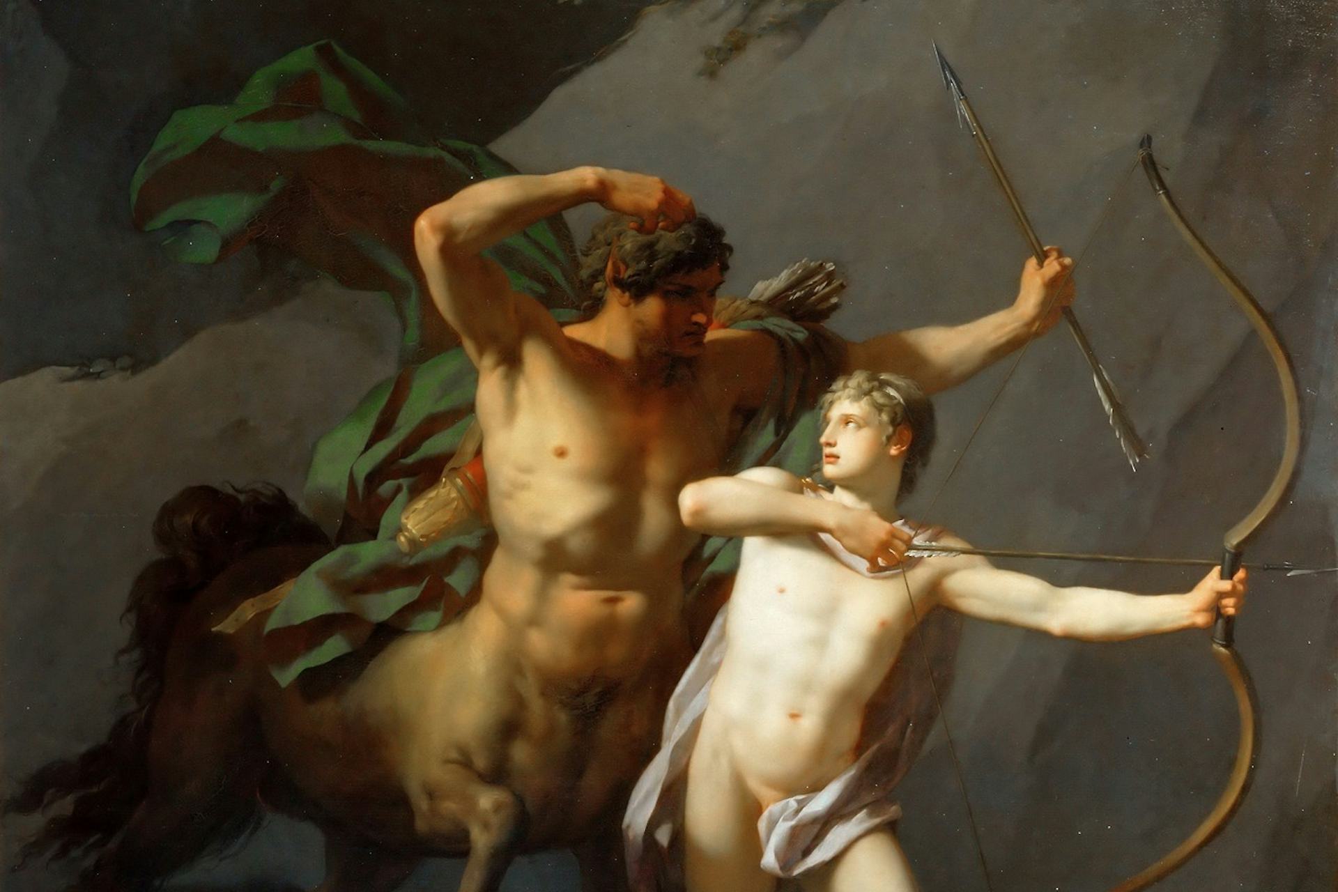 The Education of Achilles by Chiron by Jean-Baptiste Regnault (1782)