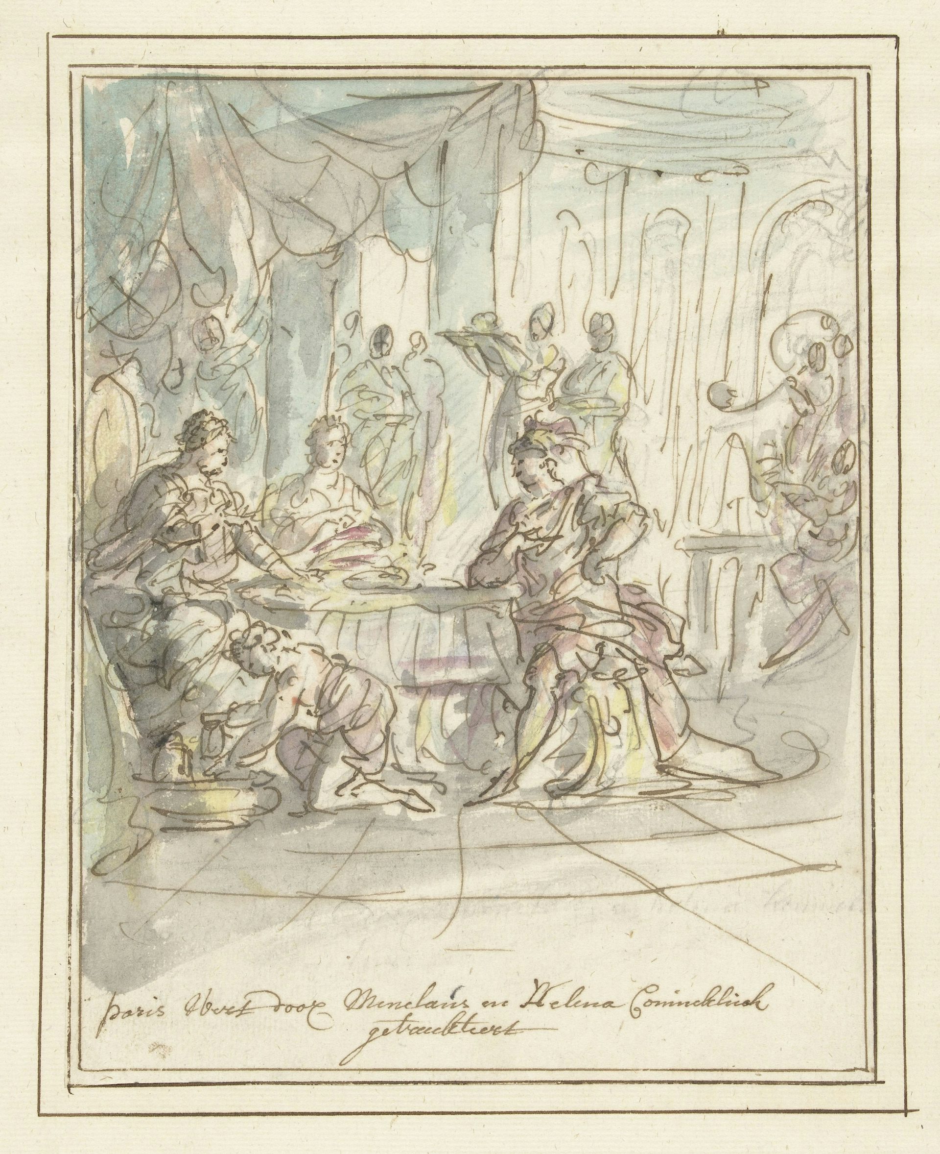 Paris Entertained by Menelaus and Helen by Elias van Nijmegen