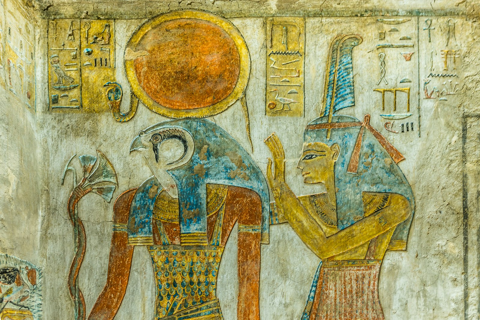 Wall painting of Ra and Maat, Valley of the Kings 